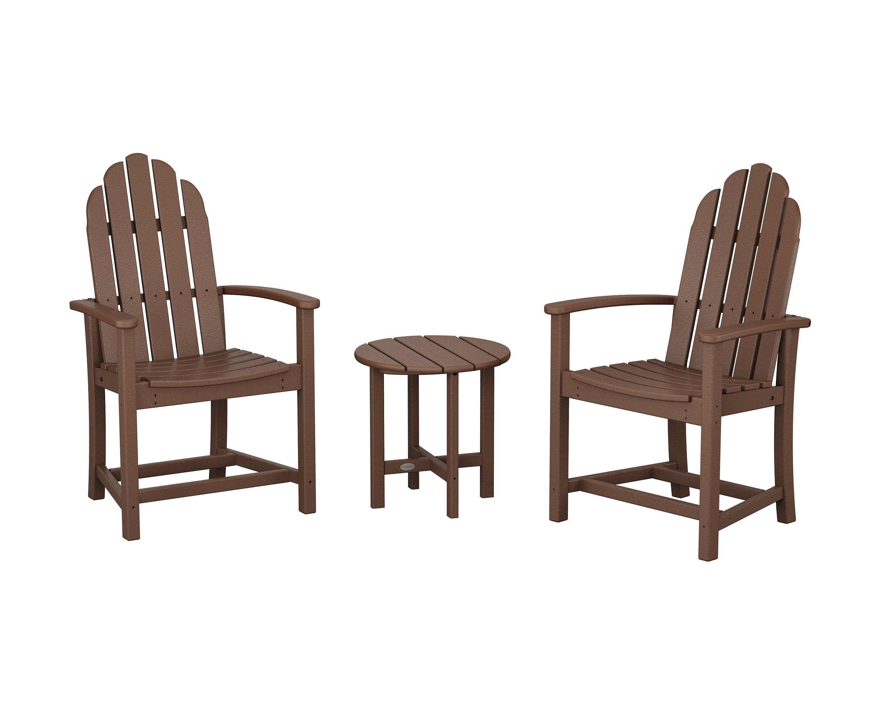 POLYWOOD Classic 3-Piece Upright Adirondack Chair Set in Mahogany