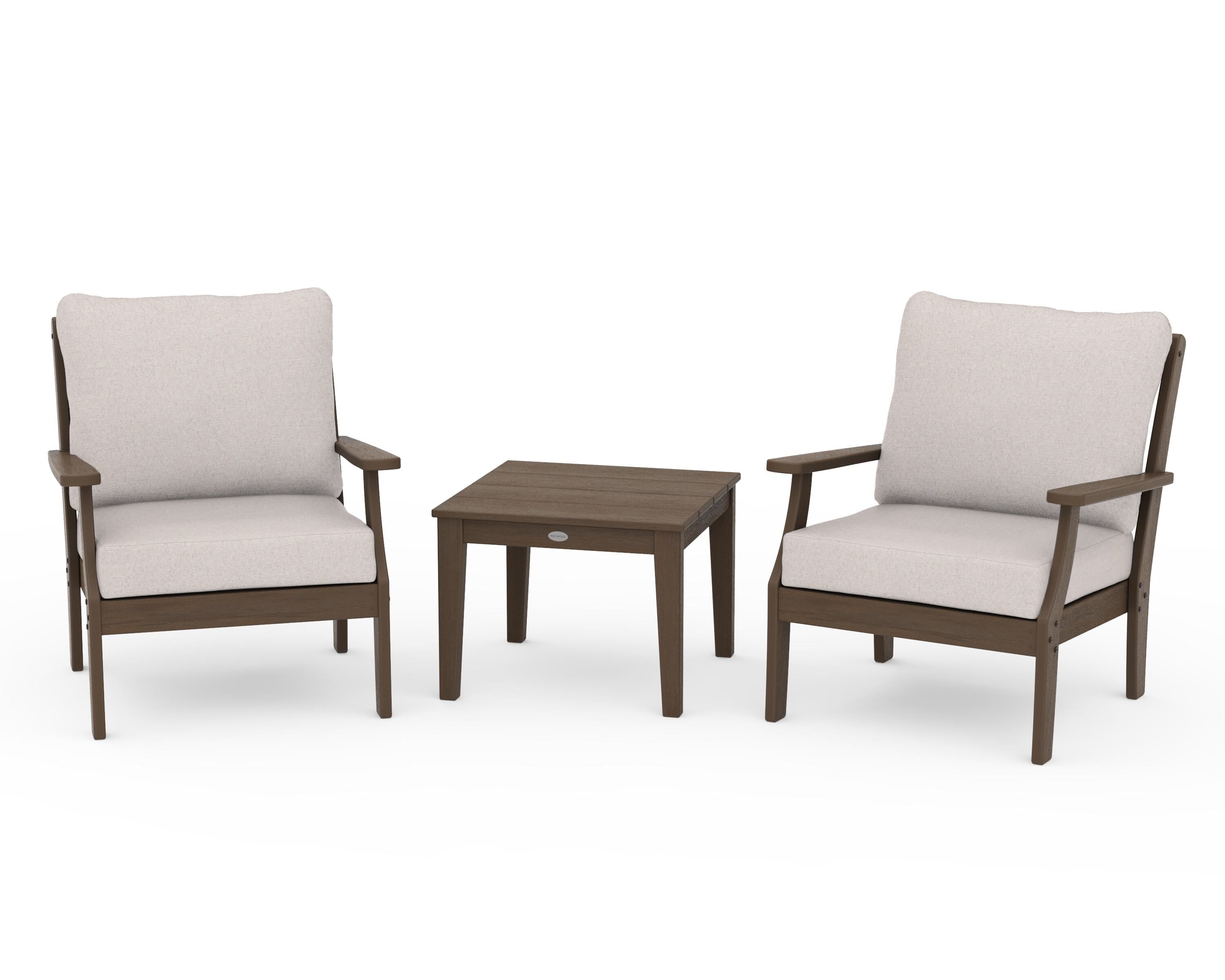 POLYWOOD Braxton 3-Piece Deep Seating Set in Kona / Dune Burlap