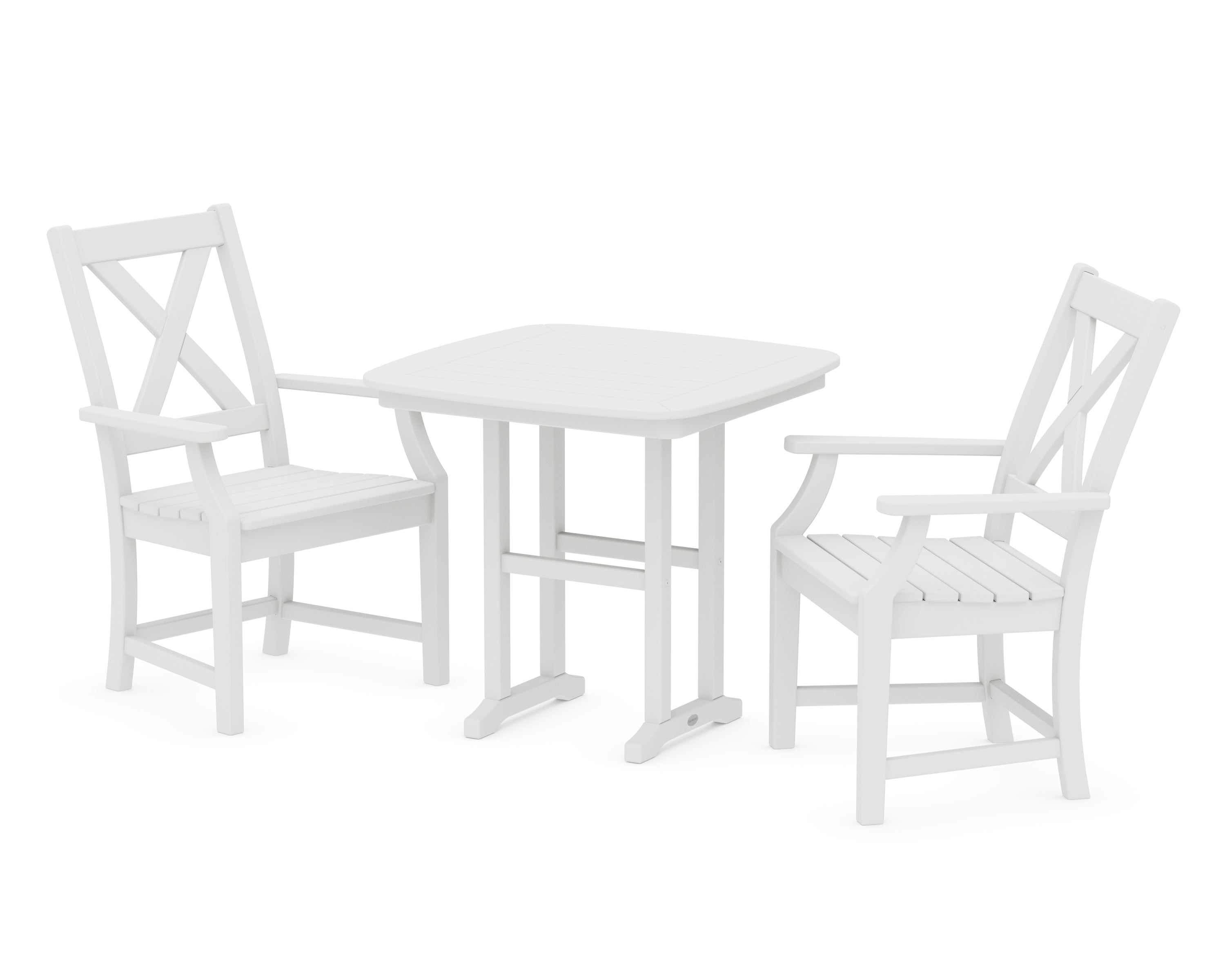 POLYWOOD Braxton 3-Piece Dining Set in White