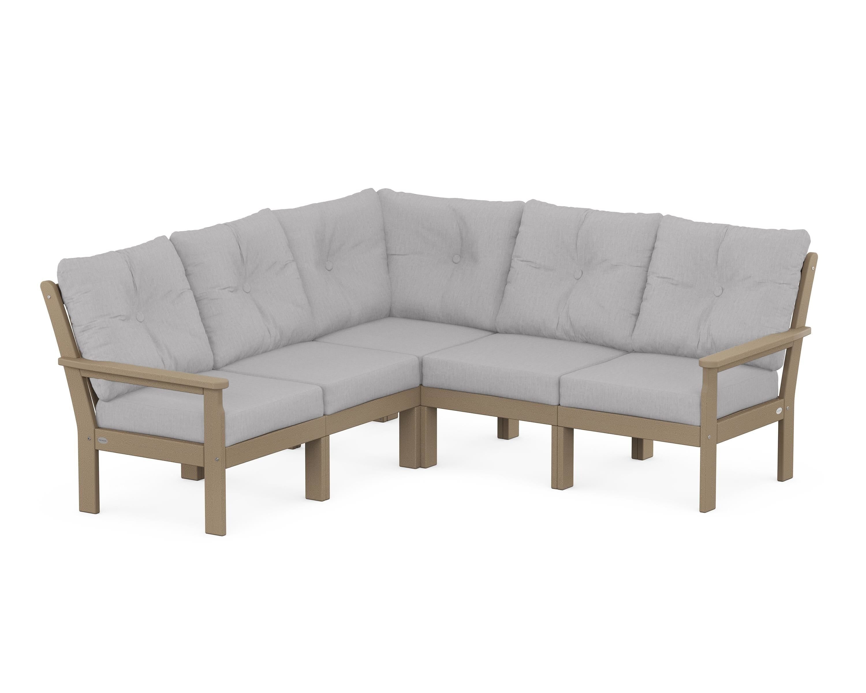 POLYWOOD Vineyard 5-Piece Sectional in Vintage Sahara / Granite