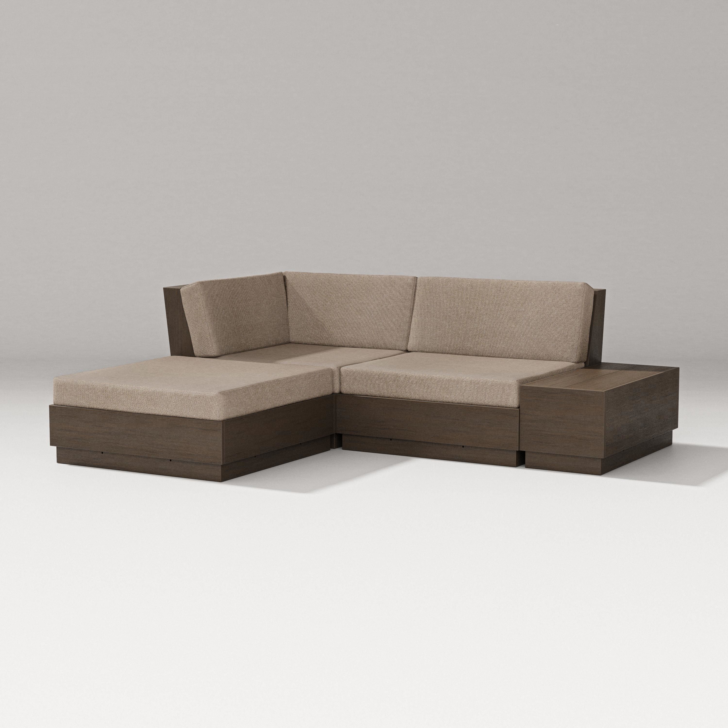 PW Designer Series Elevate Loveseat Sectional with Chaise in Kona / Spiced Burlap