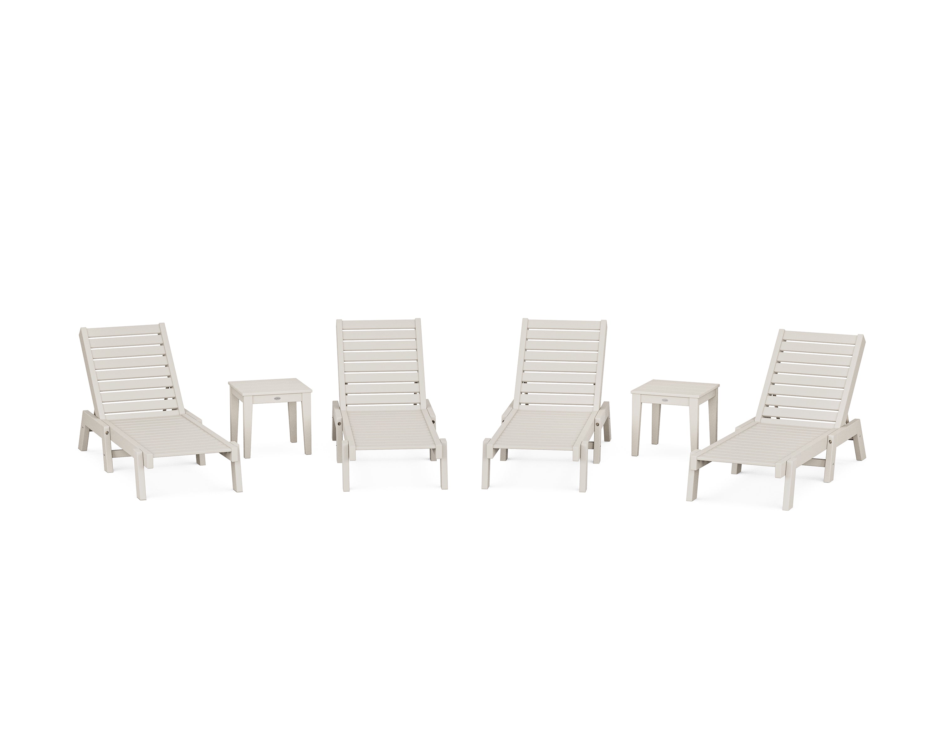 POLYWOOD Captain Chaise 6-Piece Set in Sand