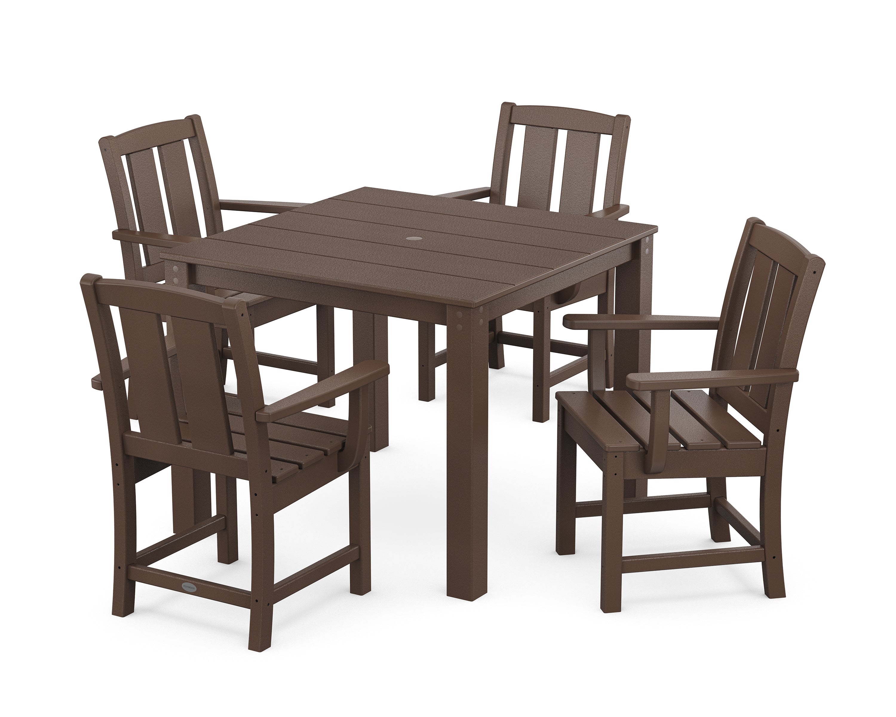 POLYWOOD Mission 5-Piece Parsons Dining Set in Mahogany