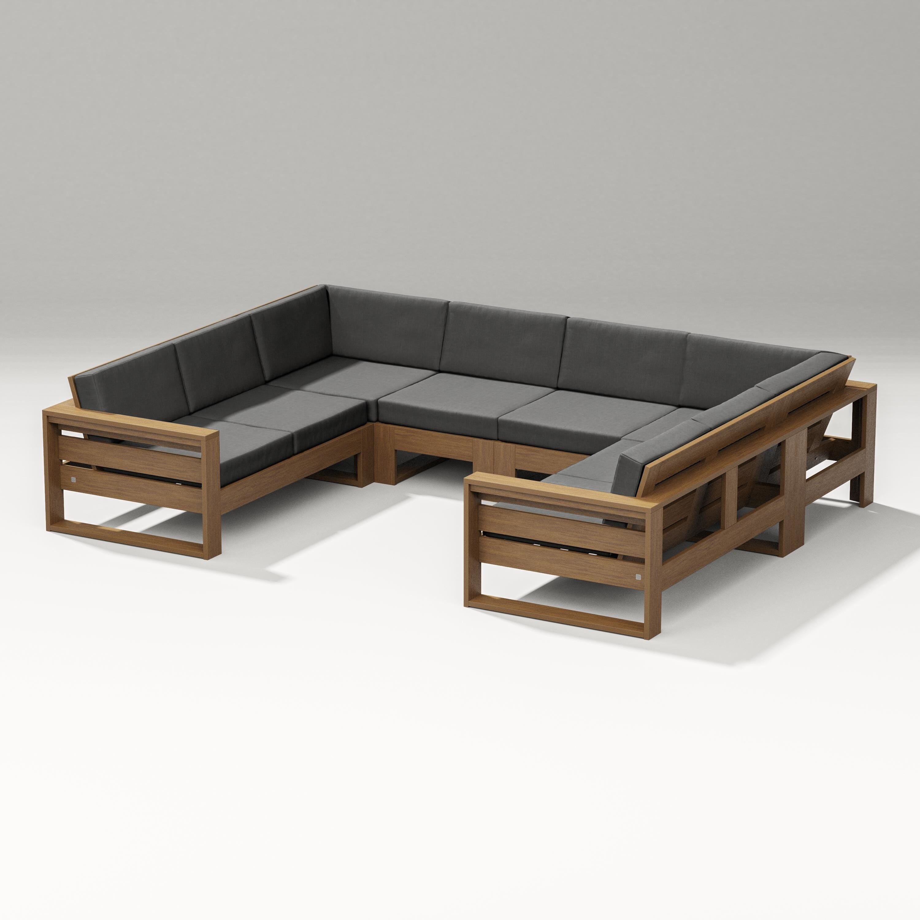 PW Designer Series Latitude U-Shaped Sectional in Natural / Spectrum Carbon