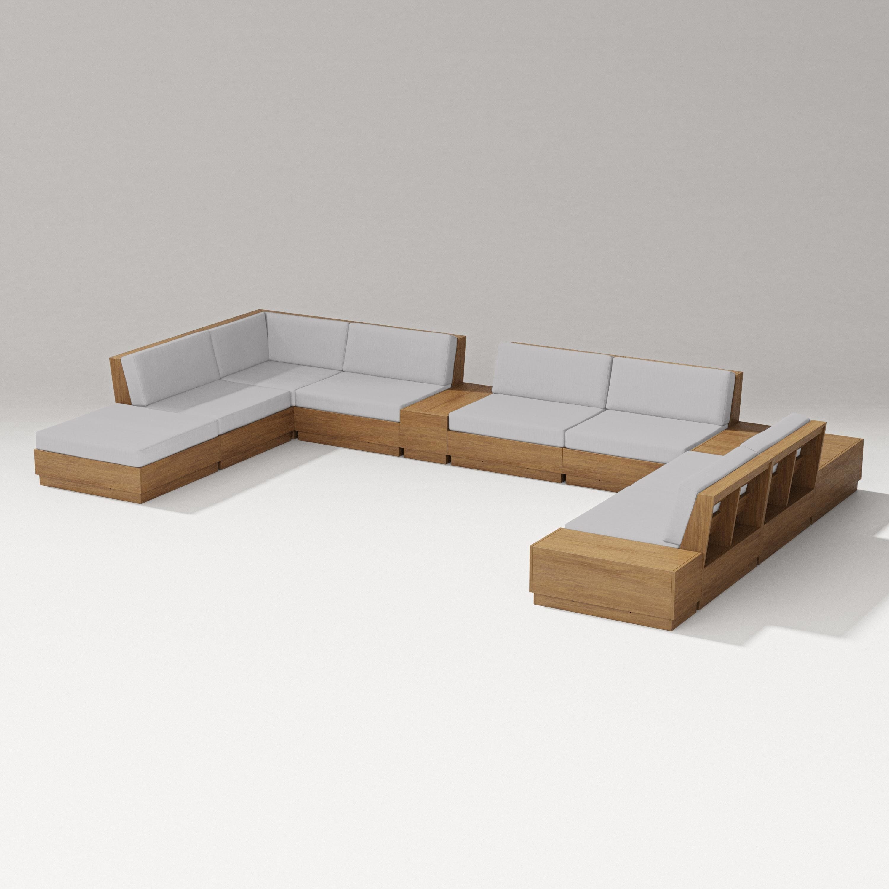 PW Designer Series Elevate 11-Piece Conversation Sectional Set in Natural / Granite
