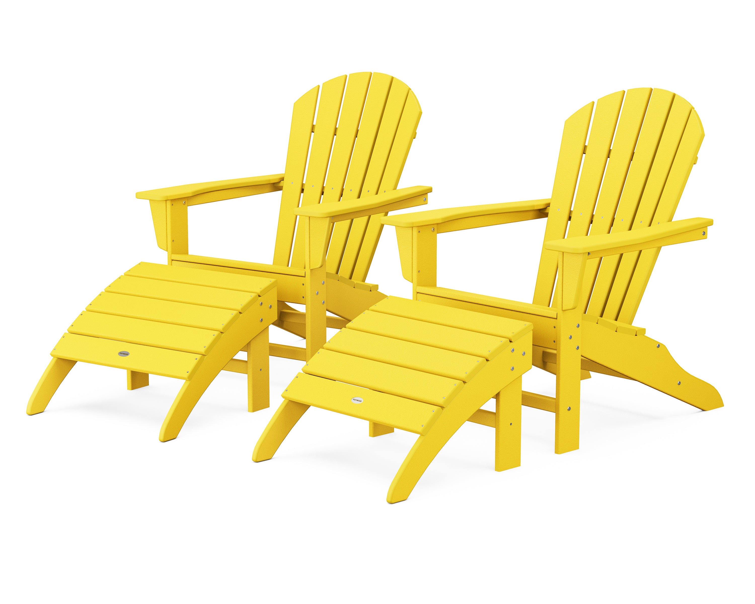 POLYWOOD® South Beach 4-Piece Adirondack Set in Lemon