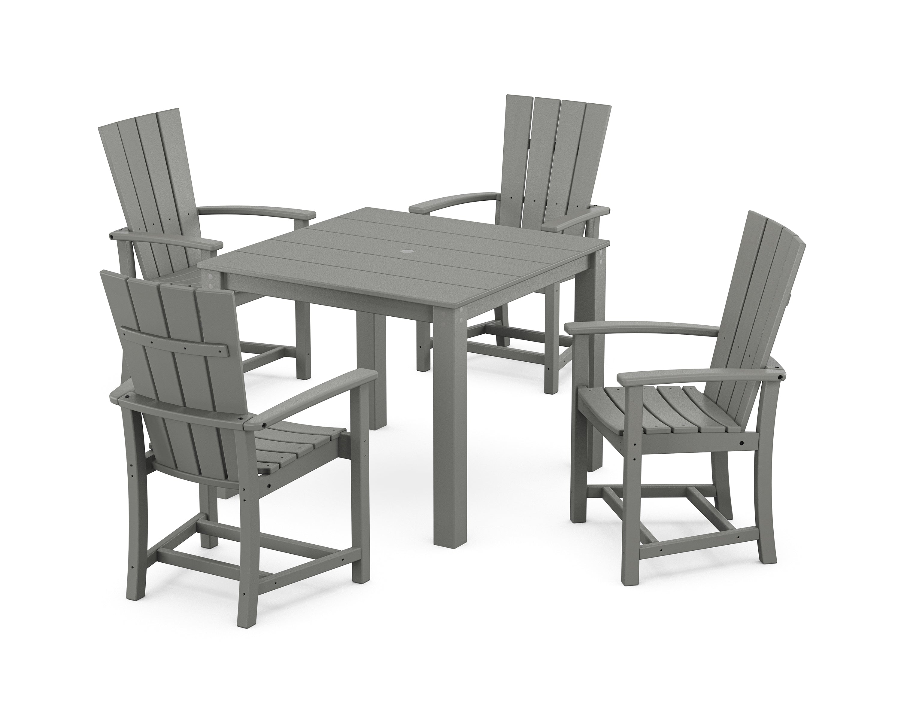 POLYWOOD Quattro 5-Piece Parsons Dining Set in Slate Grey