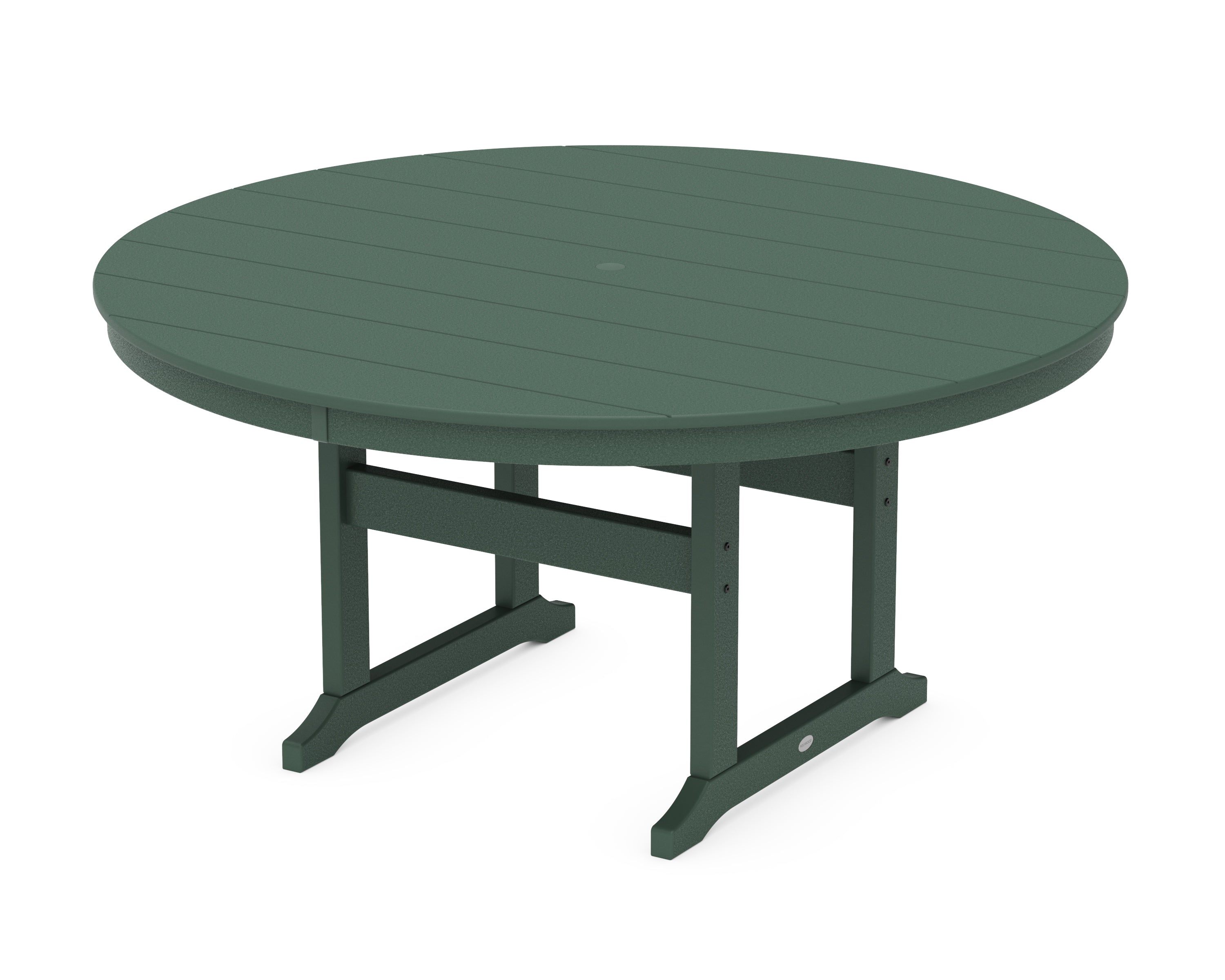 POLYWOOD 60” Round Farmhouse Dining Table in Green