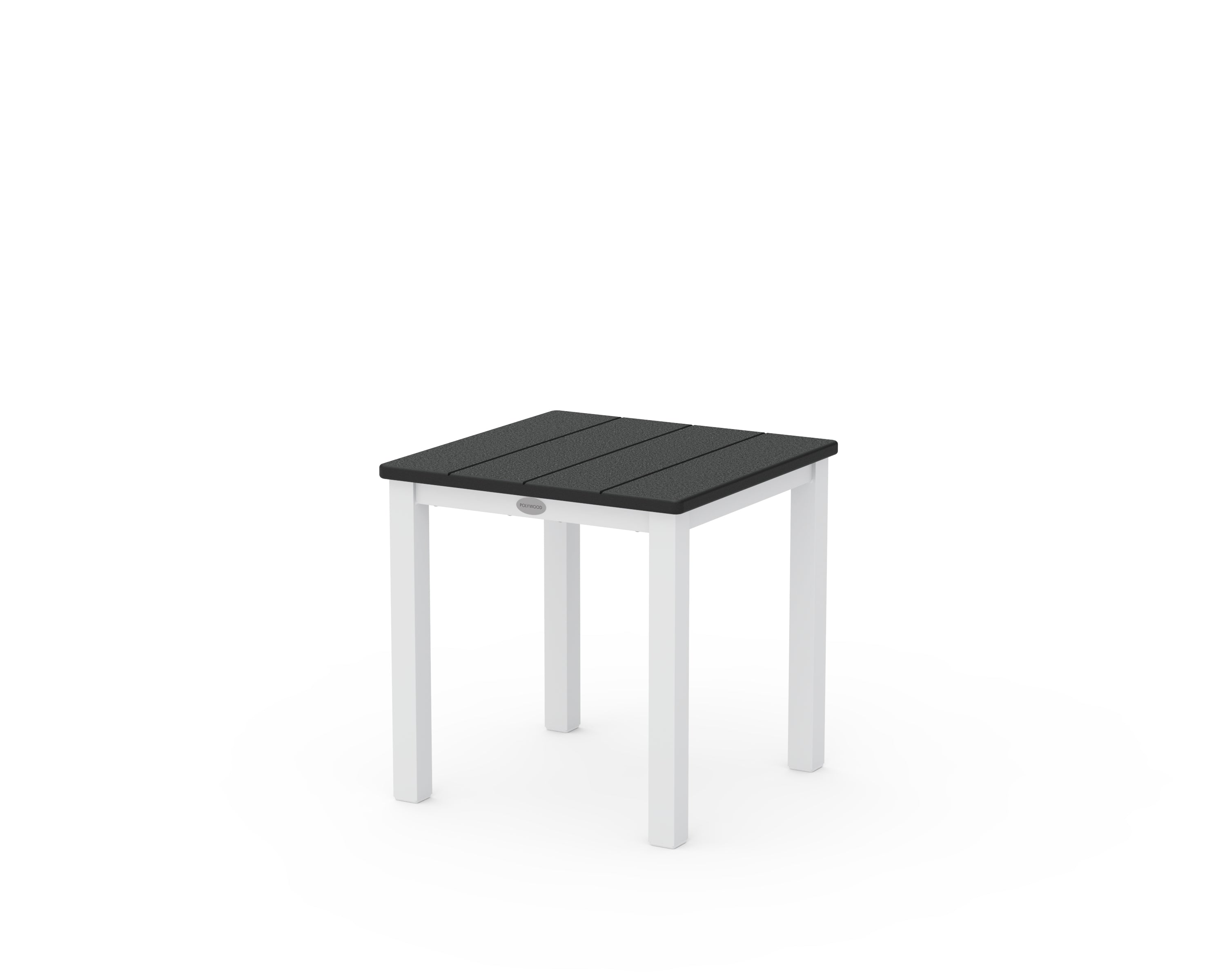 POLYWOOD Main Street 18" Side Table in White / Black