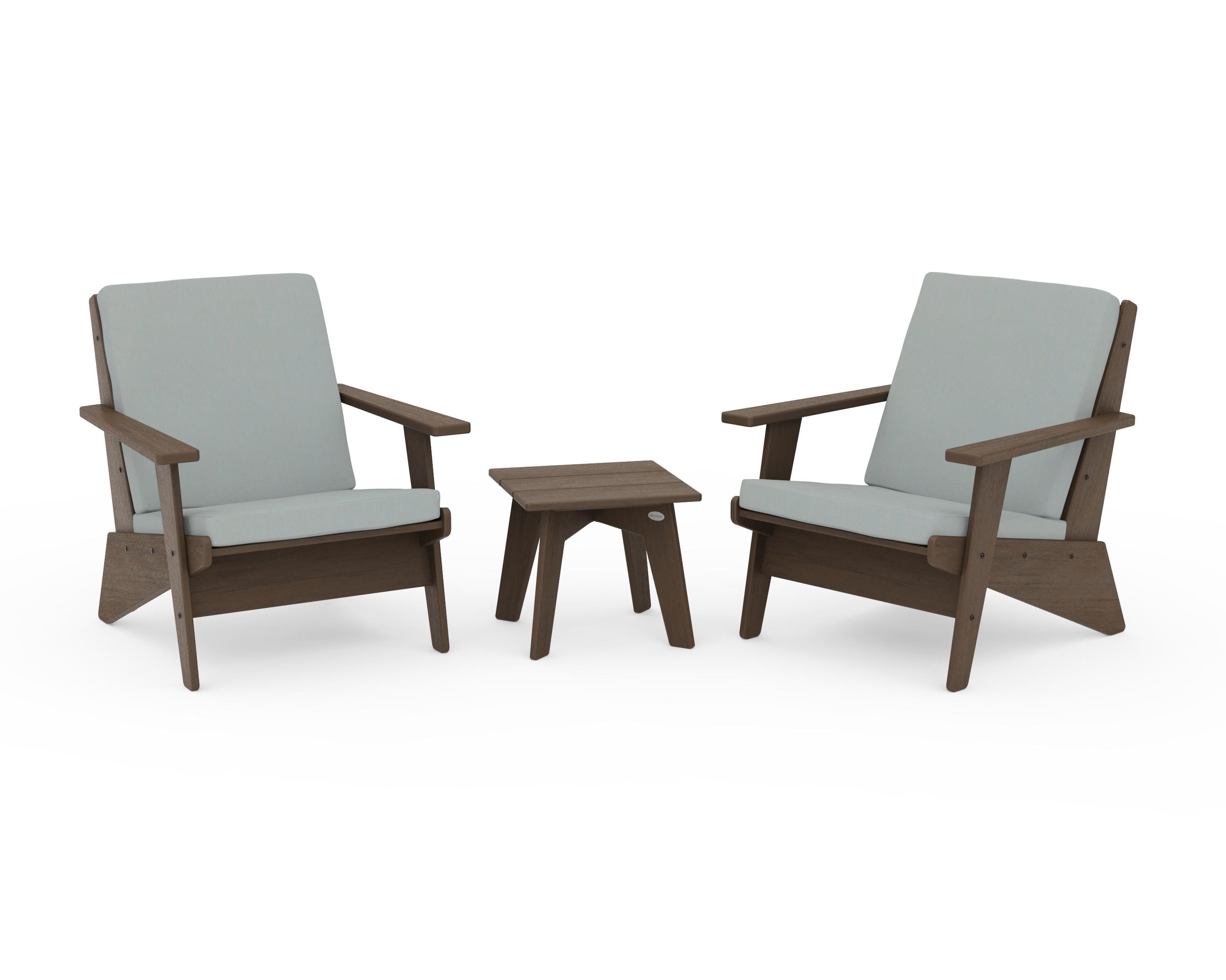 POLYWOOD Riviera Modern Lounge 3-Piece Set in Kona / Spa