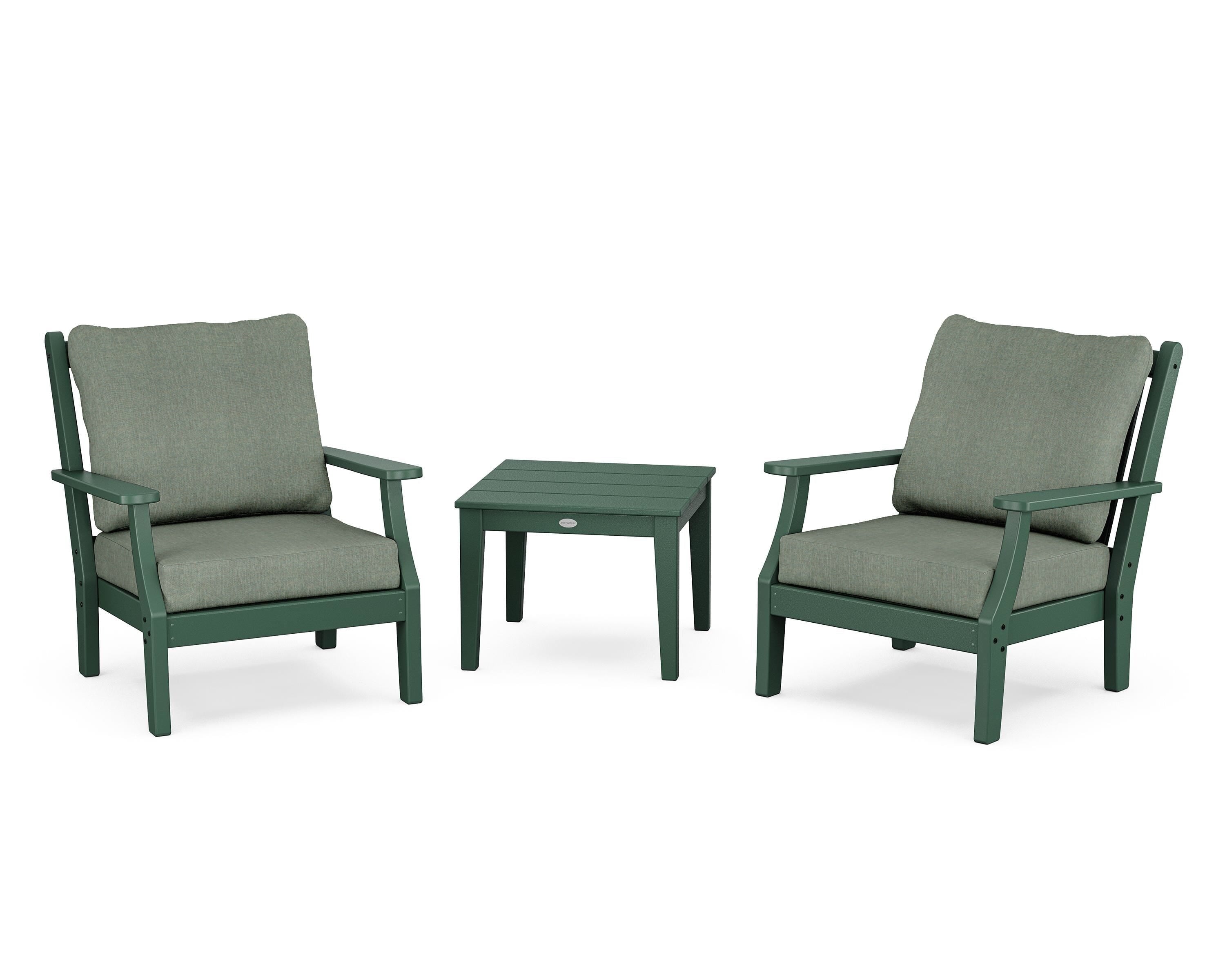Country Living Wovendale 3-Piece Deep Seating Set in Green / Cast Sage