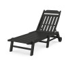 Country Living Cottage Chaise with Wheels in Black