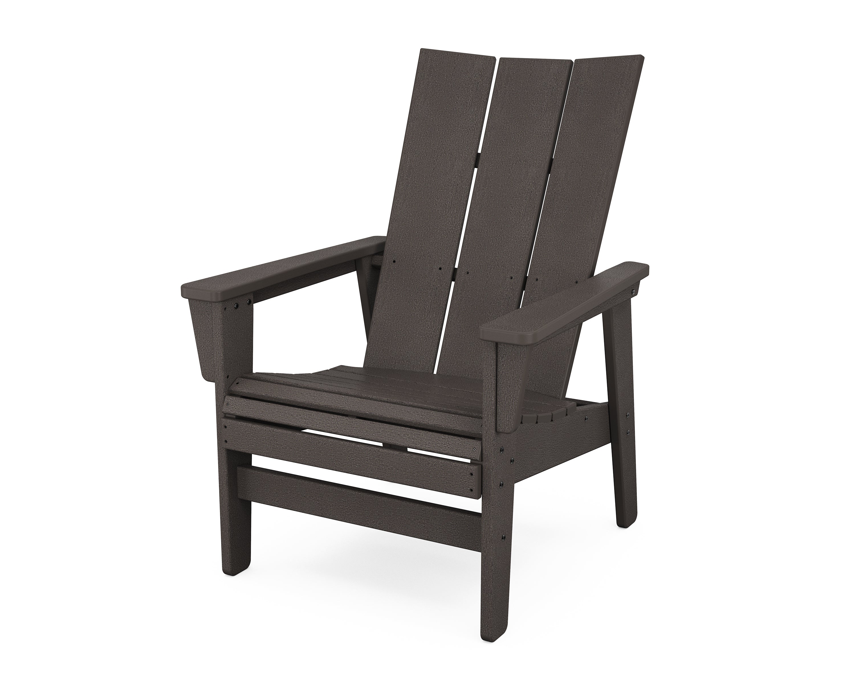 POLYWOOD Modern Grand Upright Adirondack Chair in Vintage Coffee