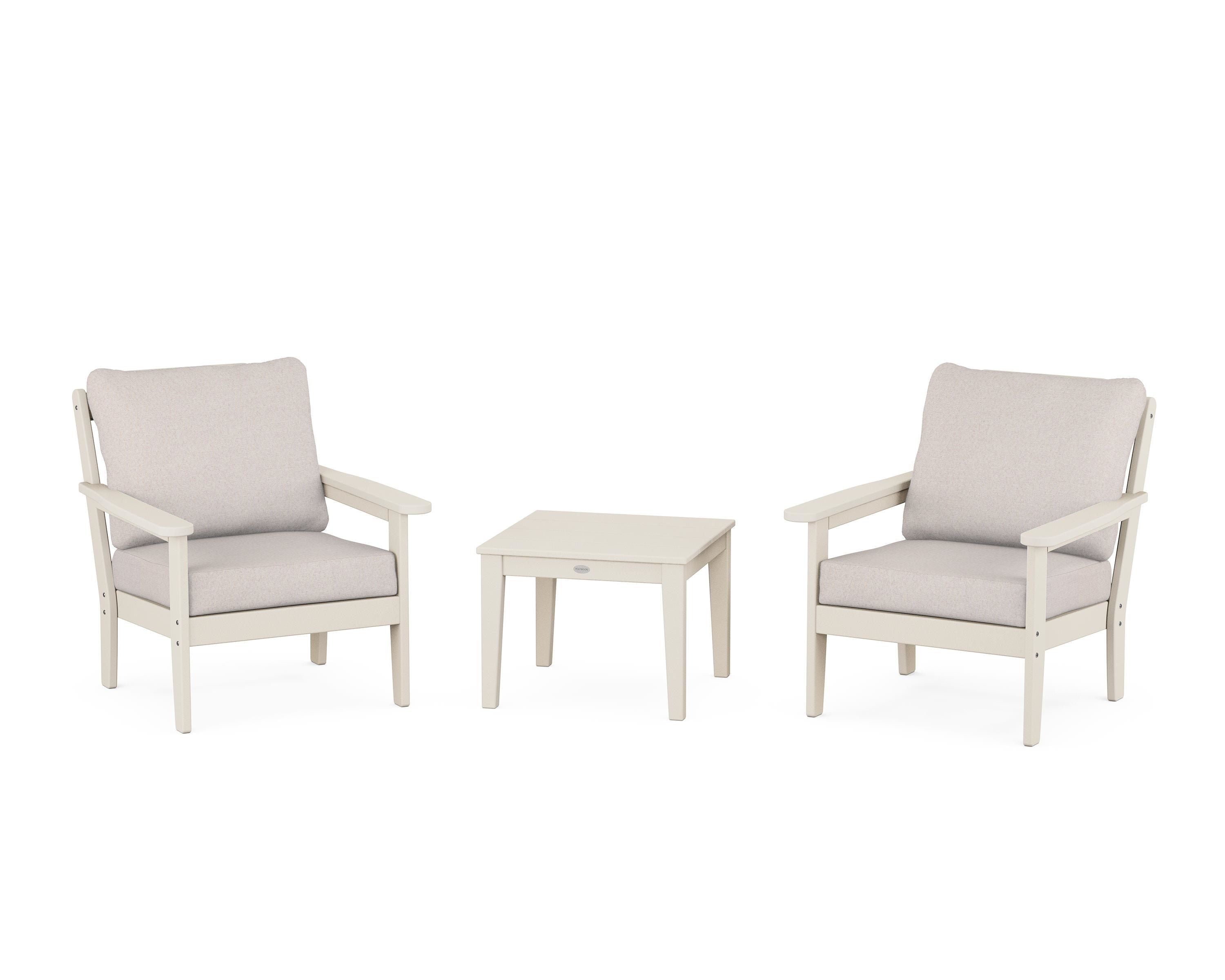 Country Living Cottage 3-Piece Deep Seating Set in Sand / Dune Burlap