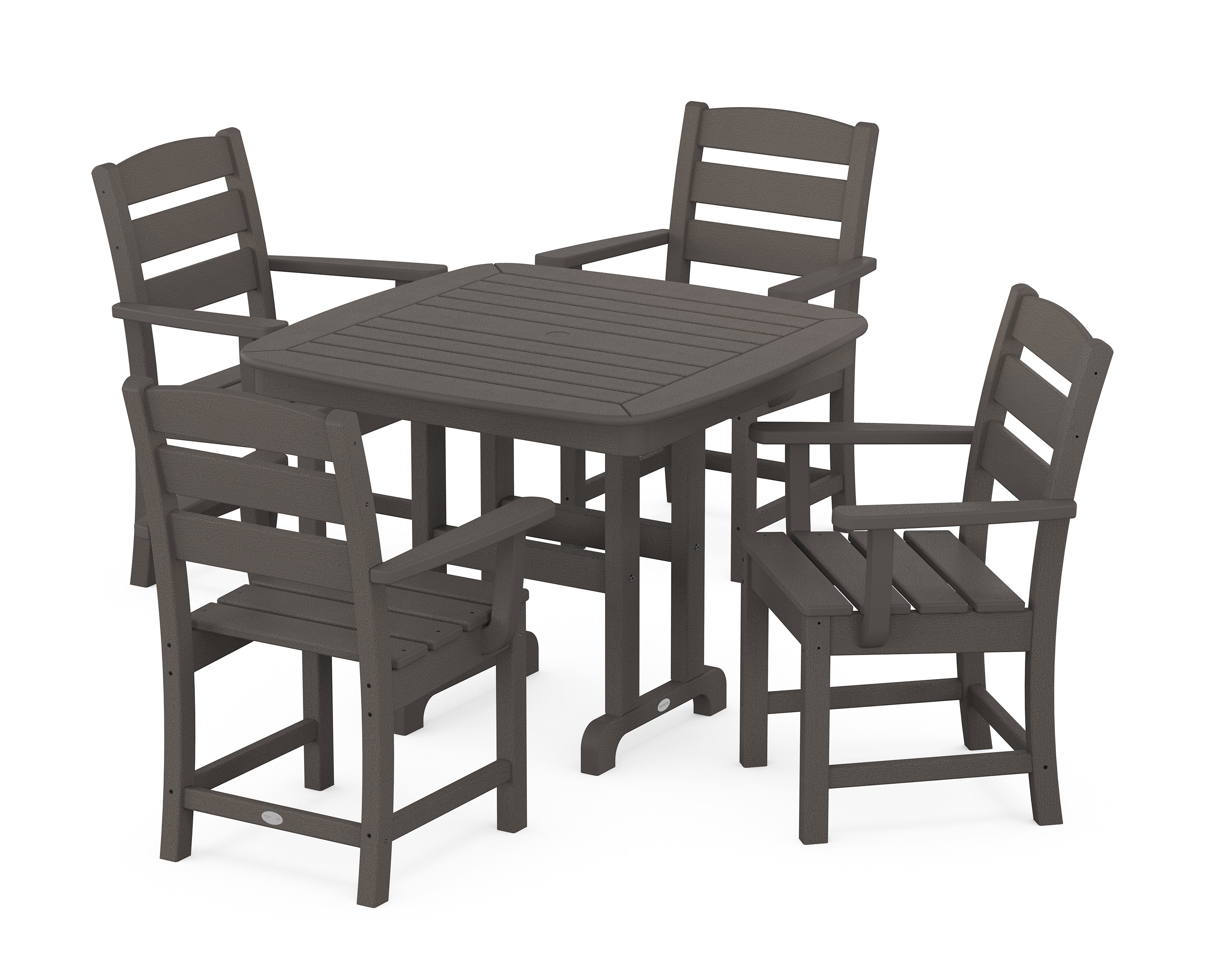 POLYWOOD® Lakeside 5-Piece Dining Set in Vintage Coffee