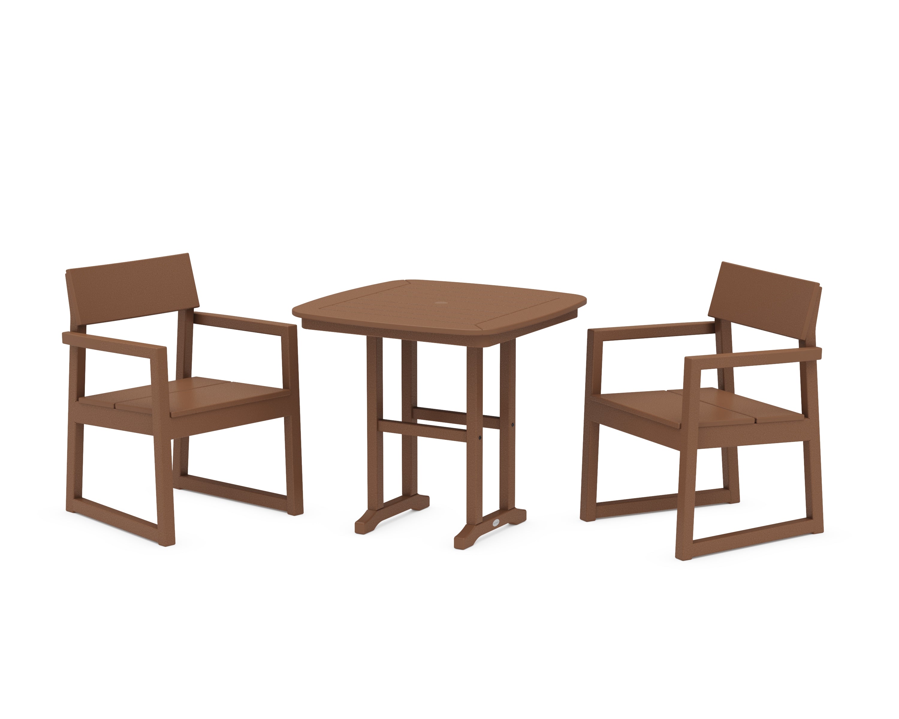 POLYWOOD EDGE 3-Piece Dining Set in Teak