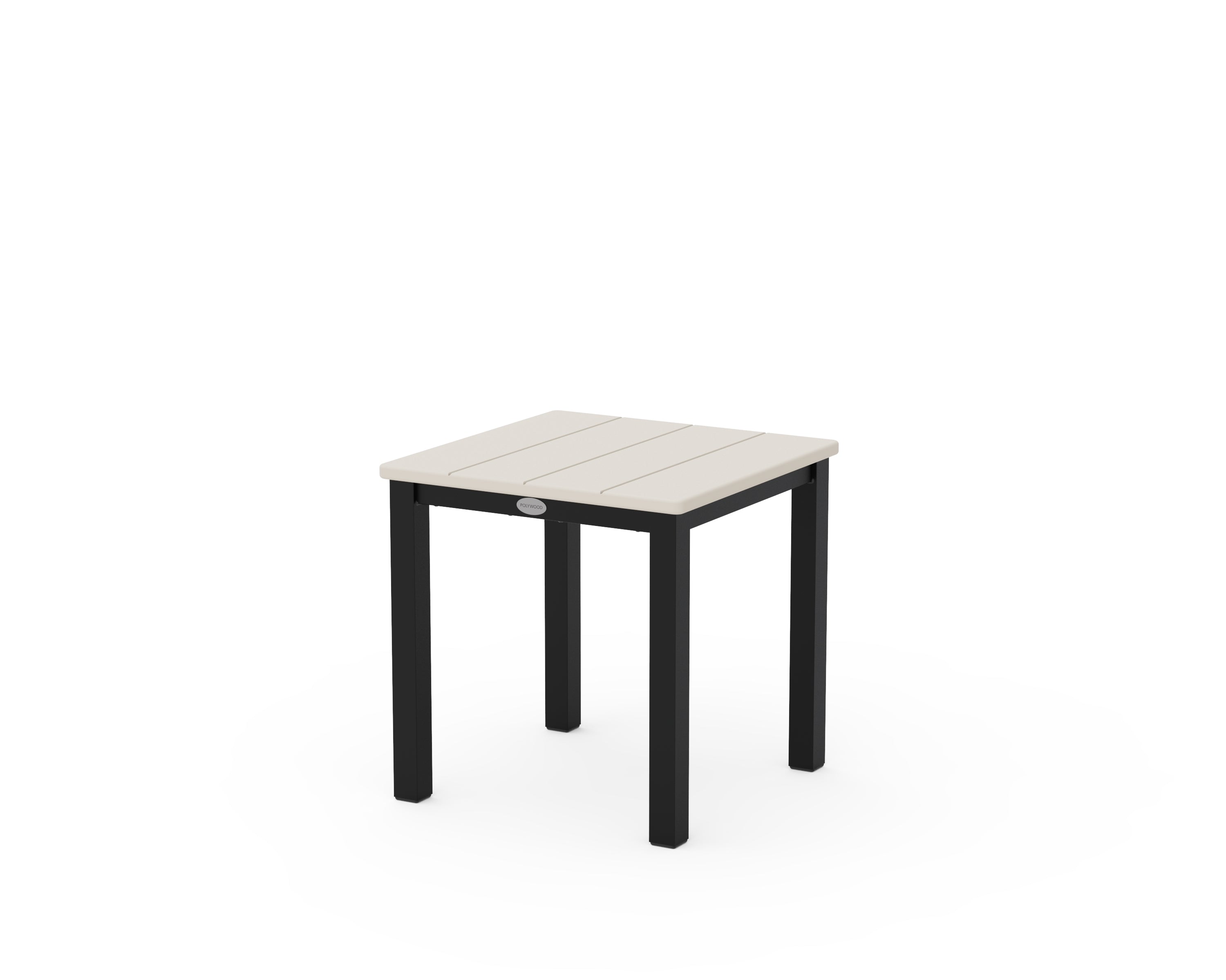 POLYWOOD Main Street 18" Side Table in Black / Sand