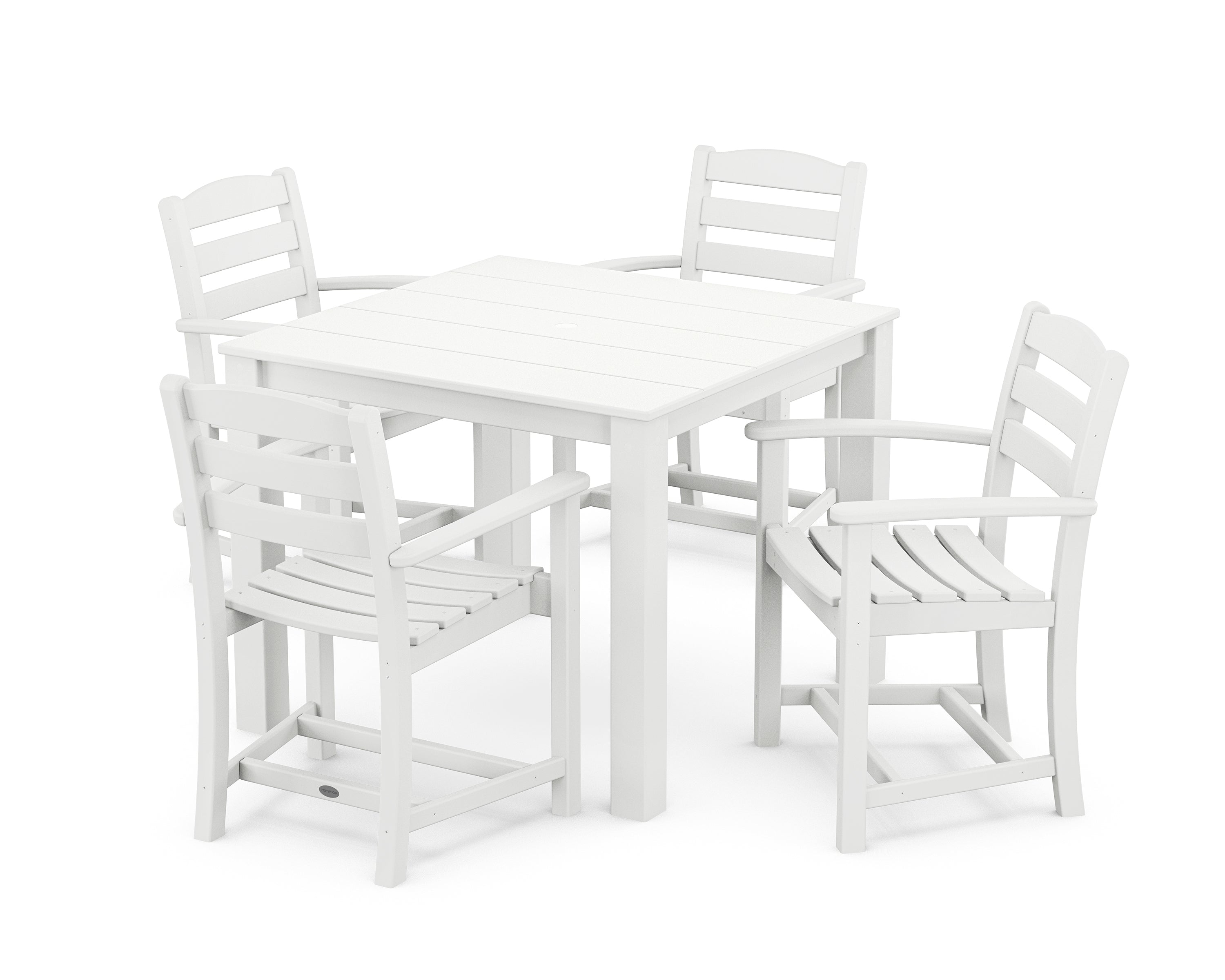 POLYWOOD La Casa Cafe' 5-Piece Parsons Dining Set in White