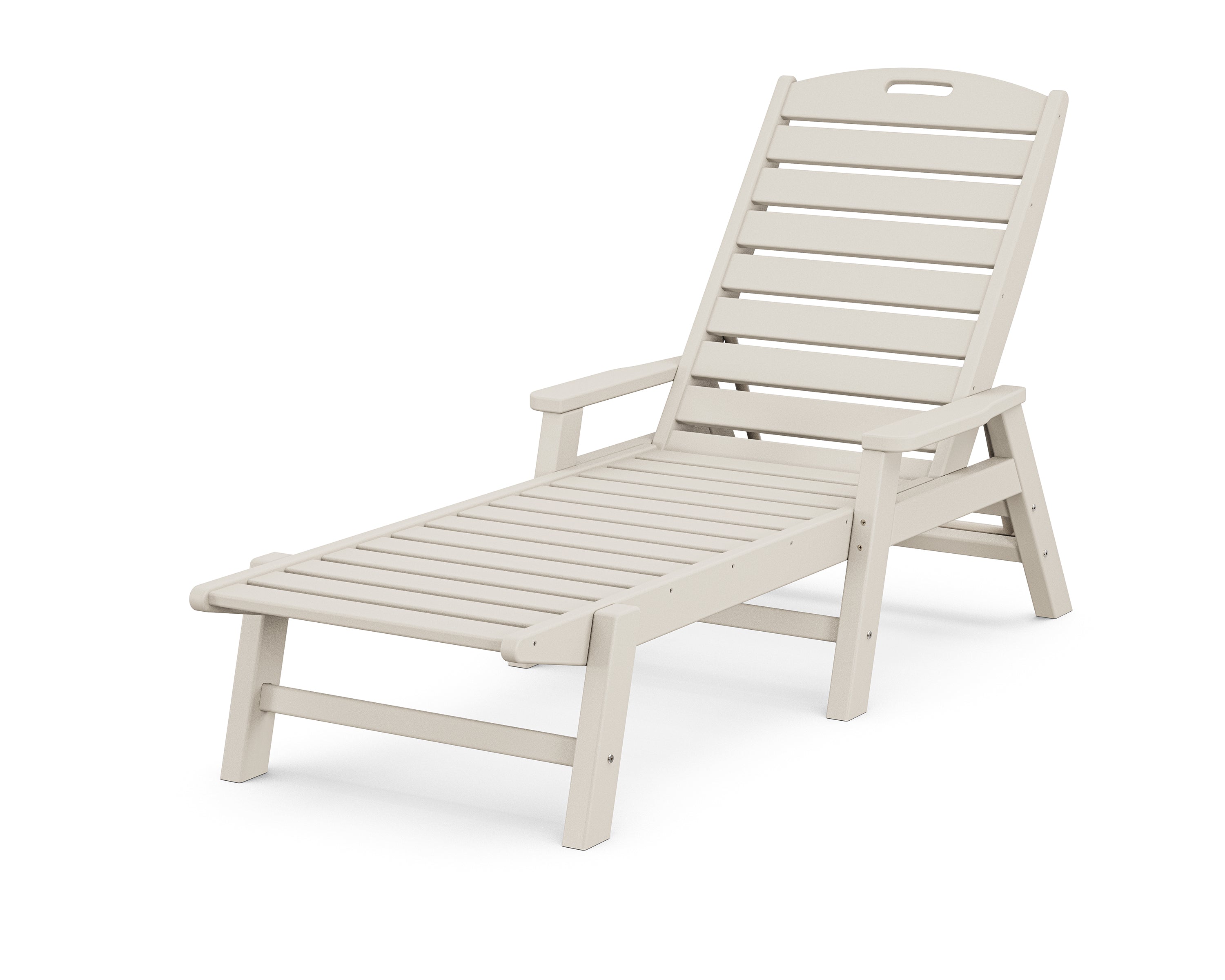 POLYWOOD Nautical Chaise with Arms in Sand