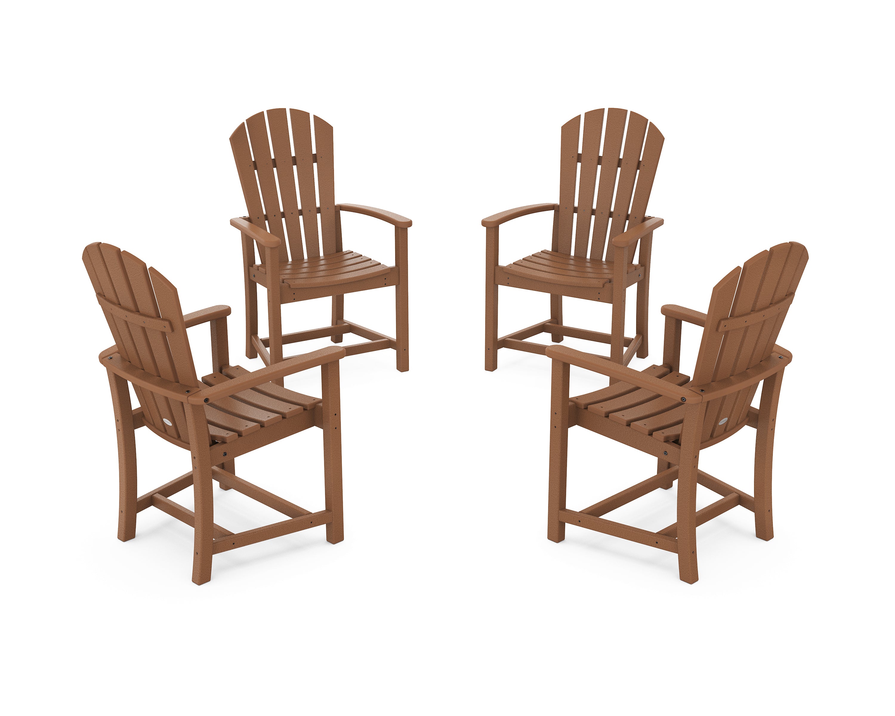 POLYWOOD Palm Coast 4-Piece Upright Adirondack Conversation Set in Teak