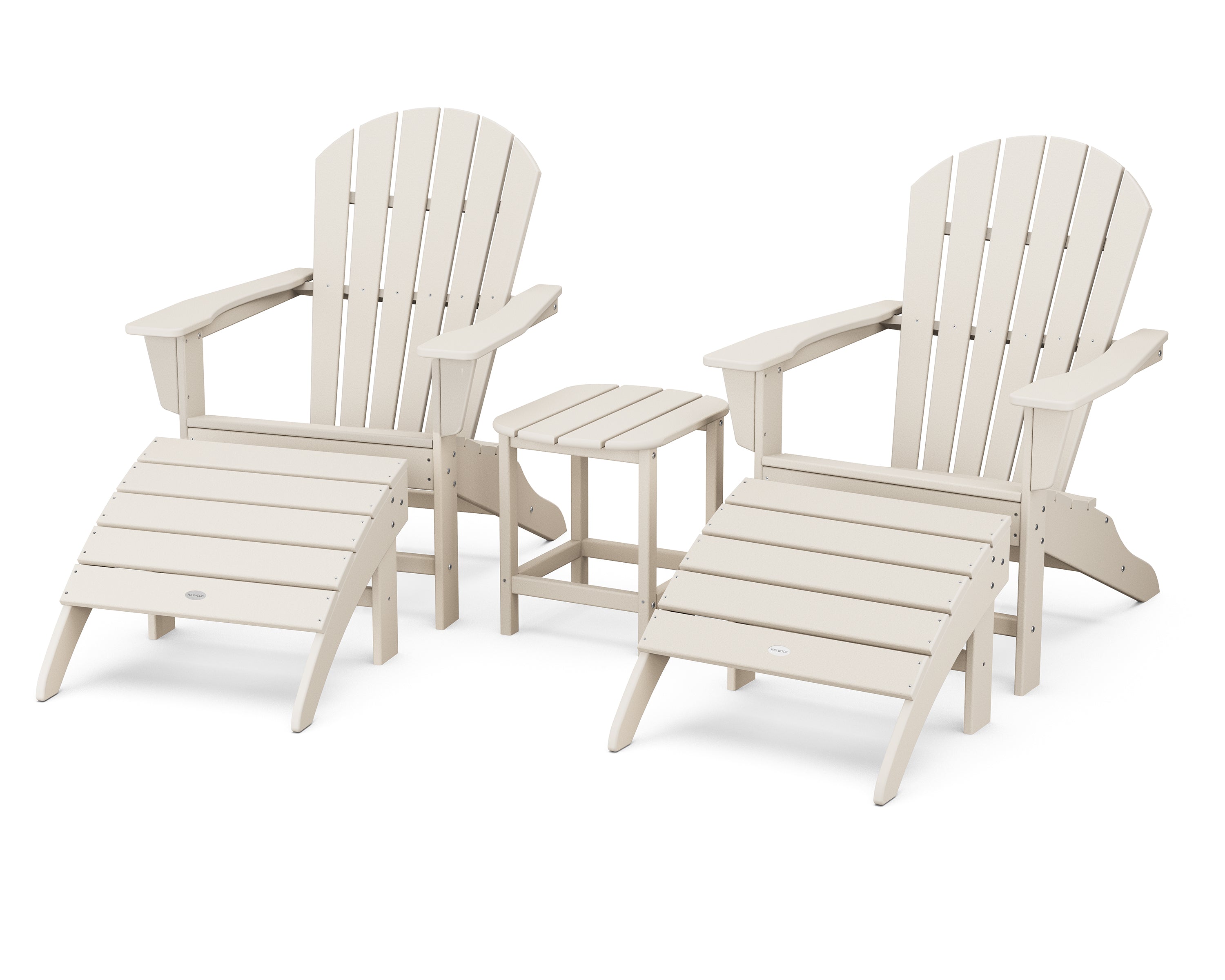 POLYWOOD South Beach Adirondack 5-Piece Set in Sand