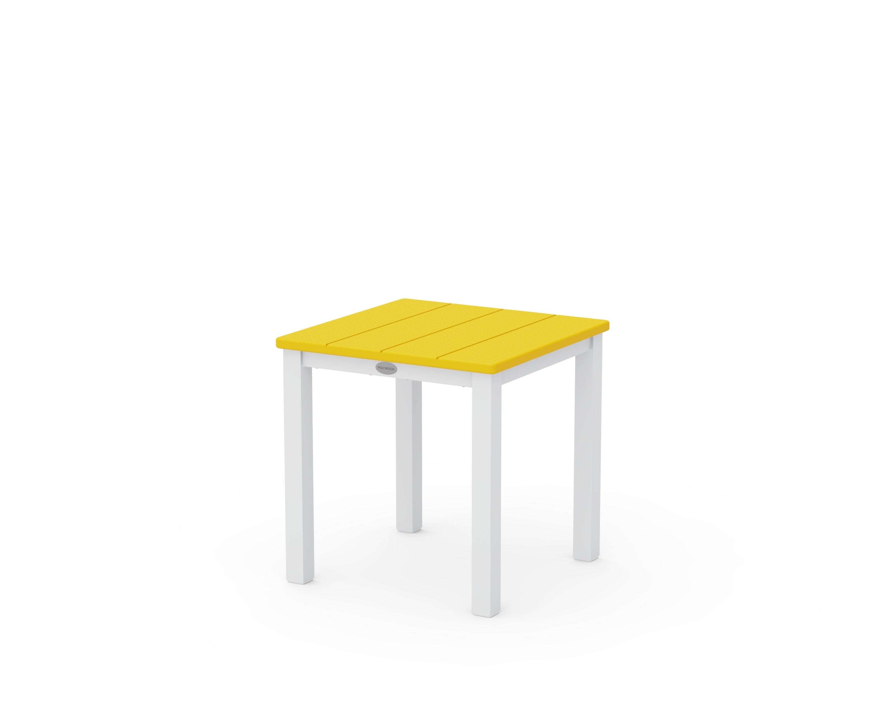 POLYWOOD Main Street 18" Side Table in White / Lemon