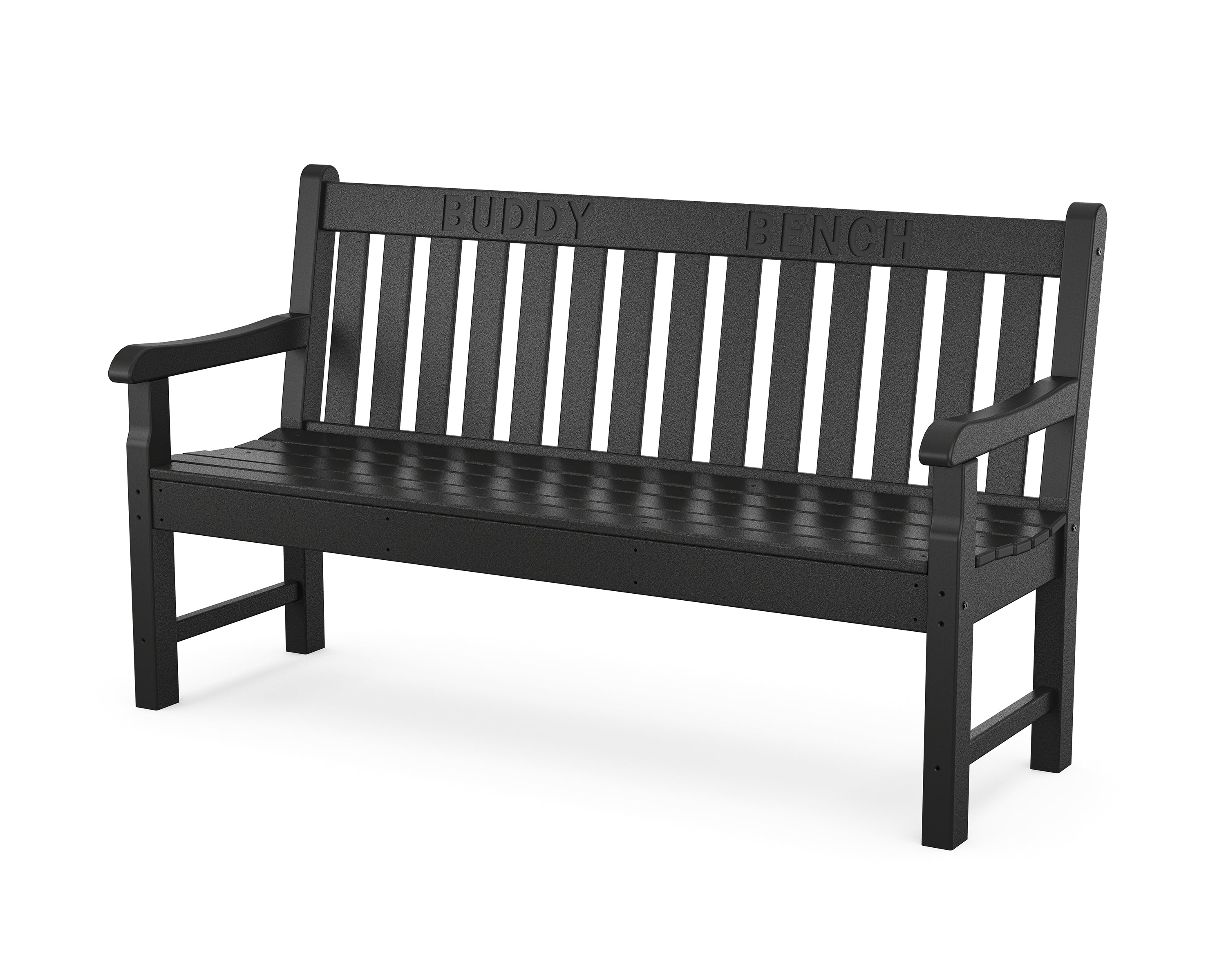 POLYWOOD® 60” Buddy Bench in Black