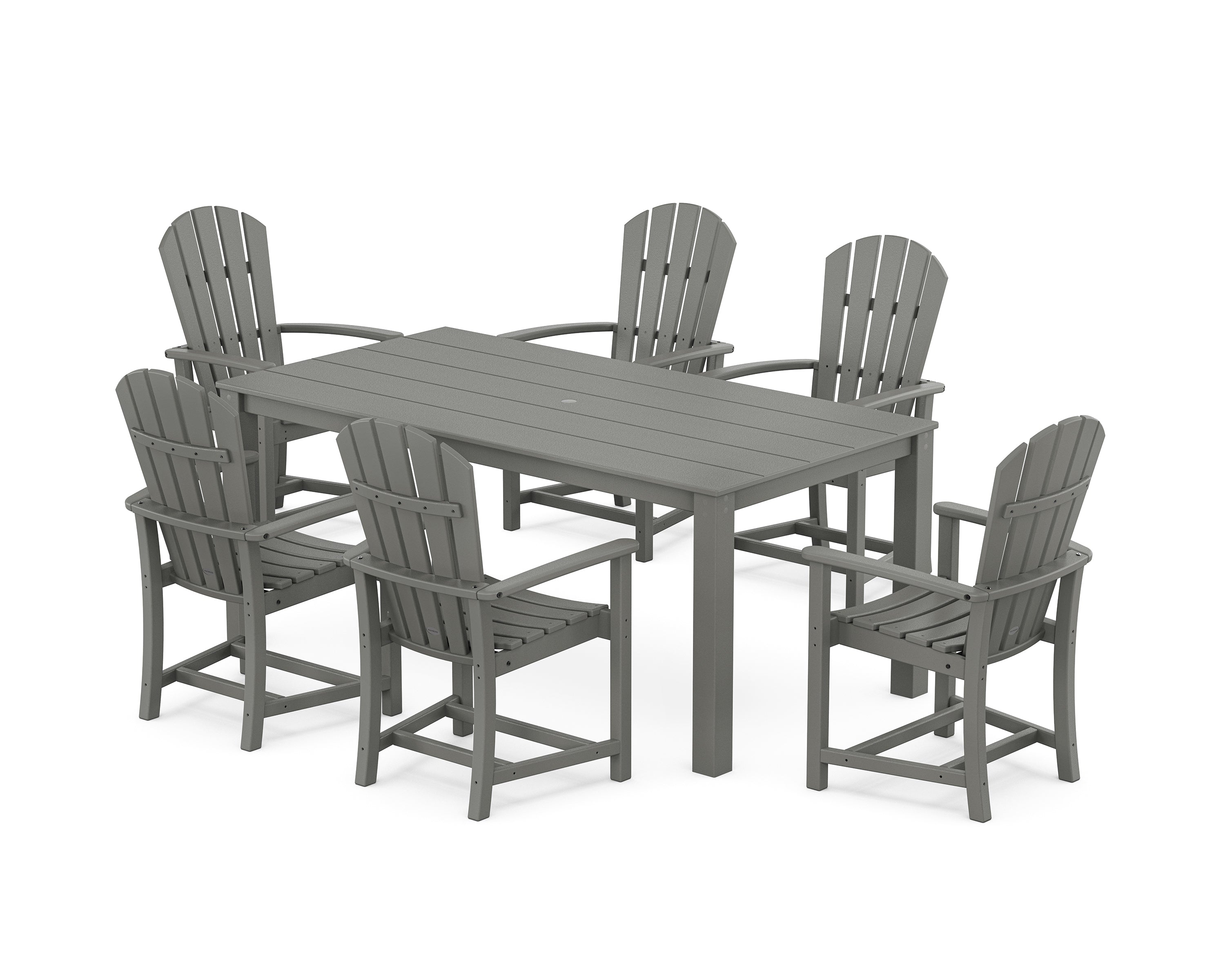 POLYWOOD Palm Coast 7-Piece Parsons Dining Set in Slate Grey