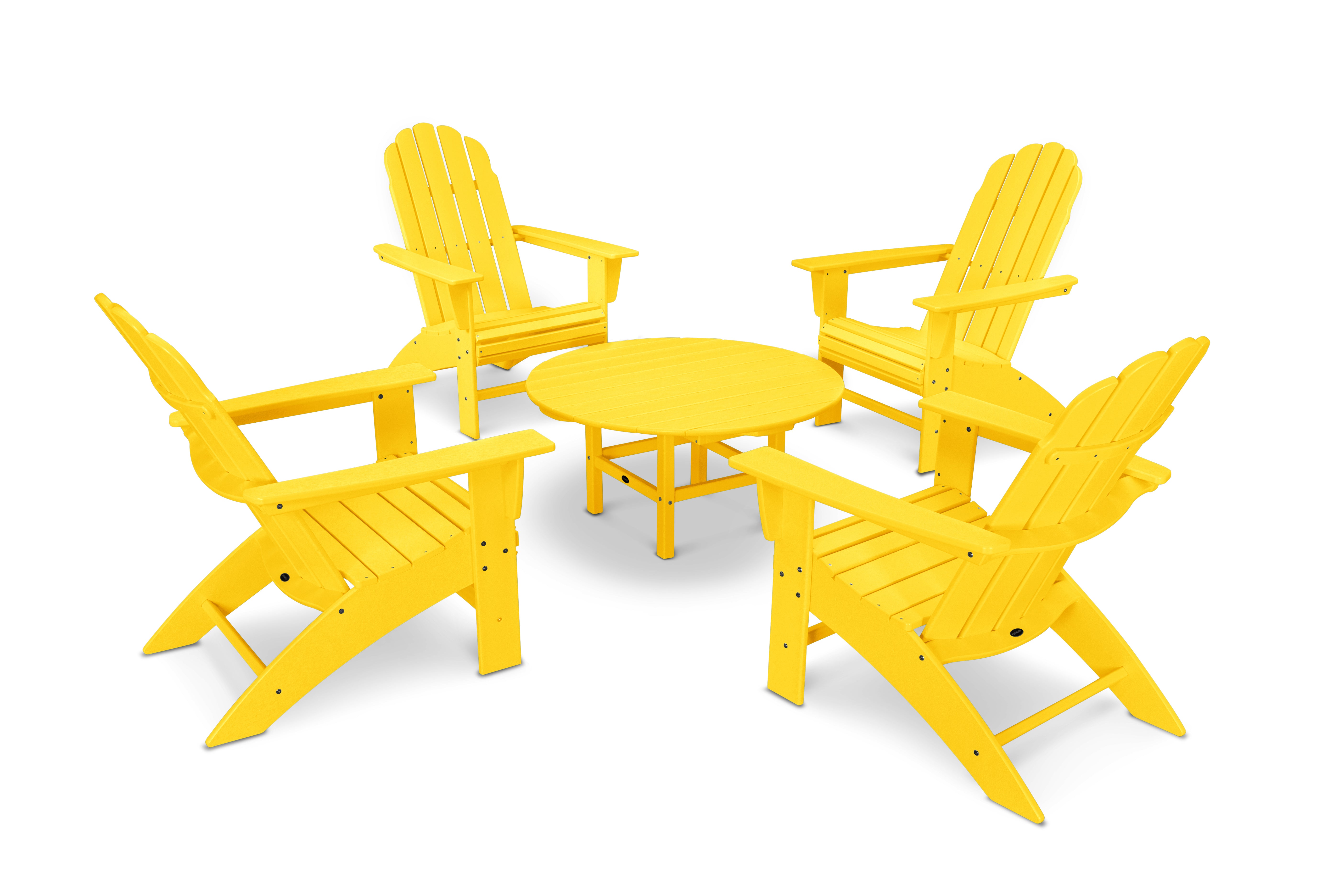 POLYWOOD® Vineyard 5-Piece Oversized Adirondack Set in Lemon