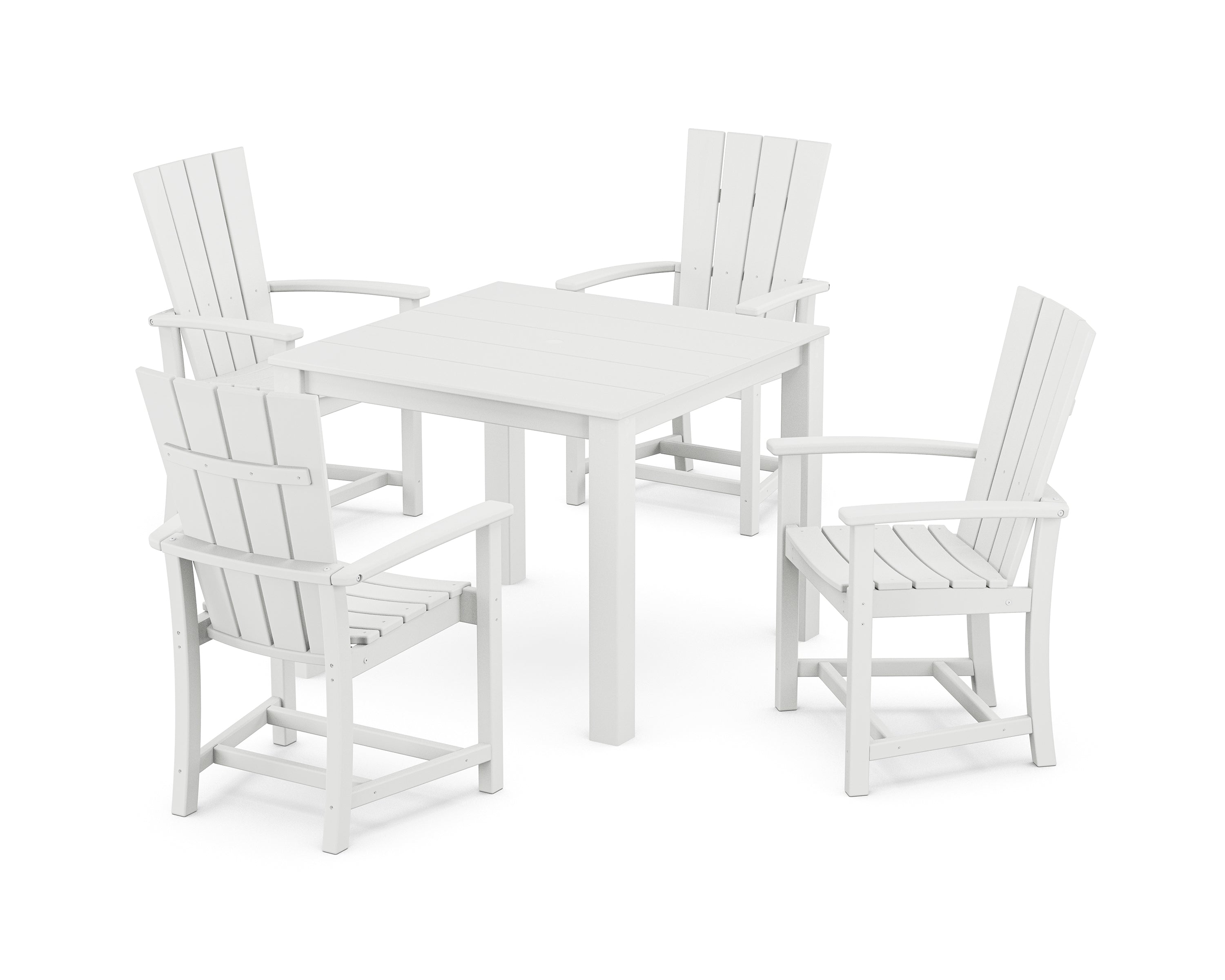 POLYWOOD Quattro 5-Piece Parsons Dining Set in White
