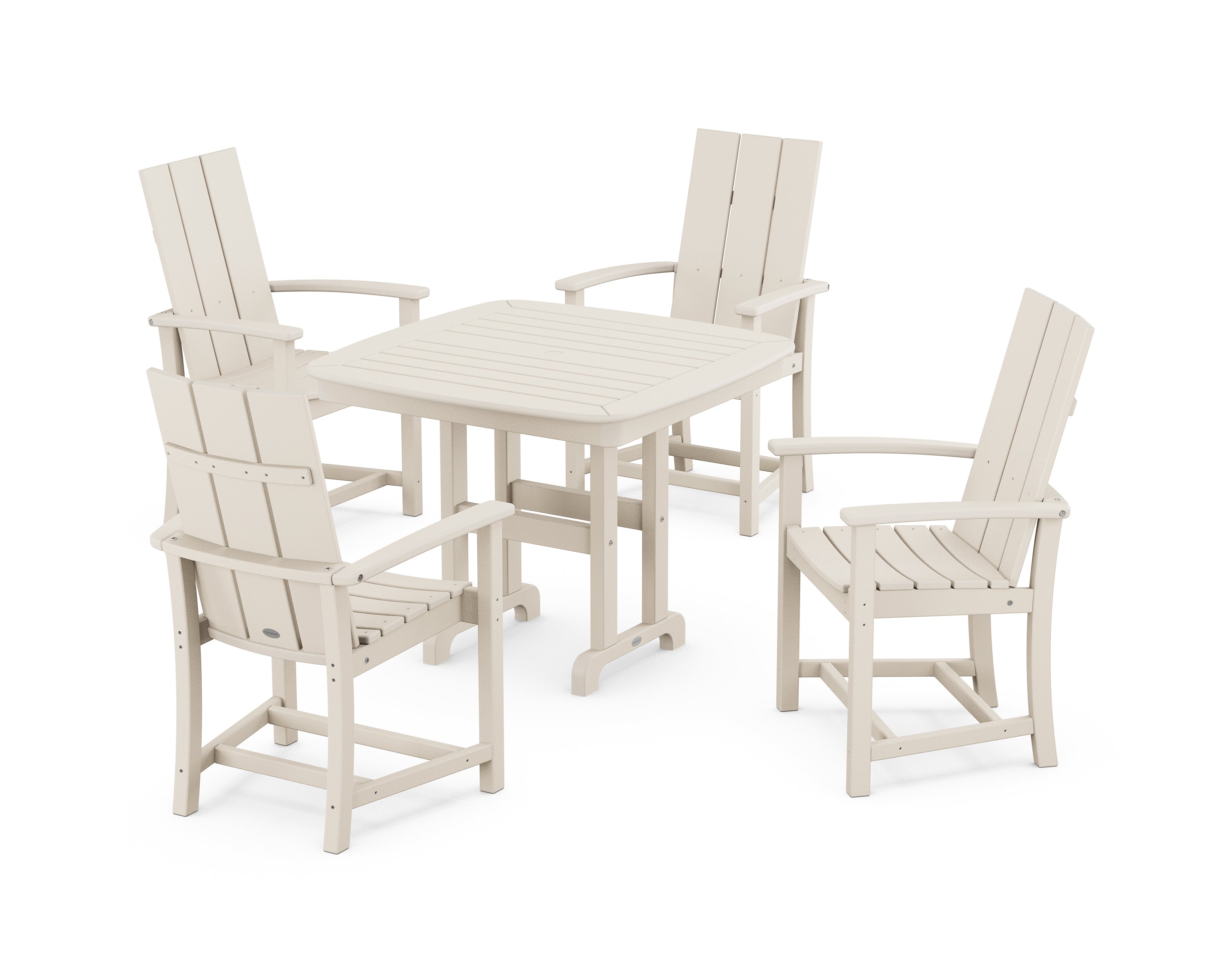 POLYWOOD® Modern Adirondack 5-Piece Dining Set in Sand