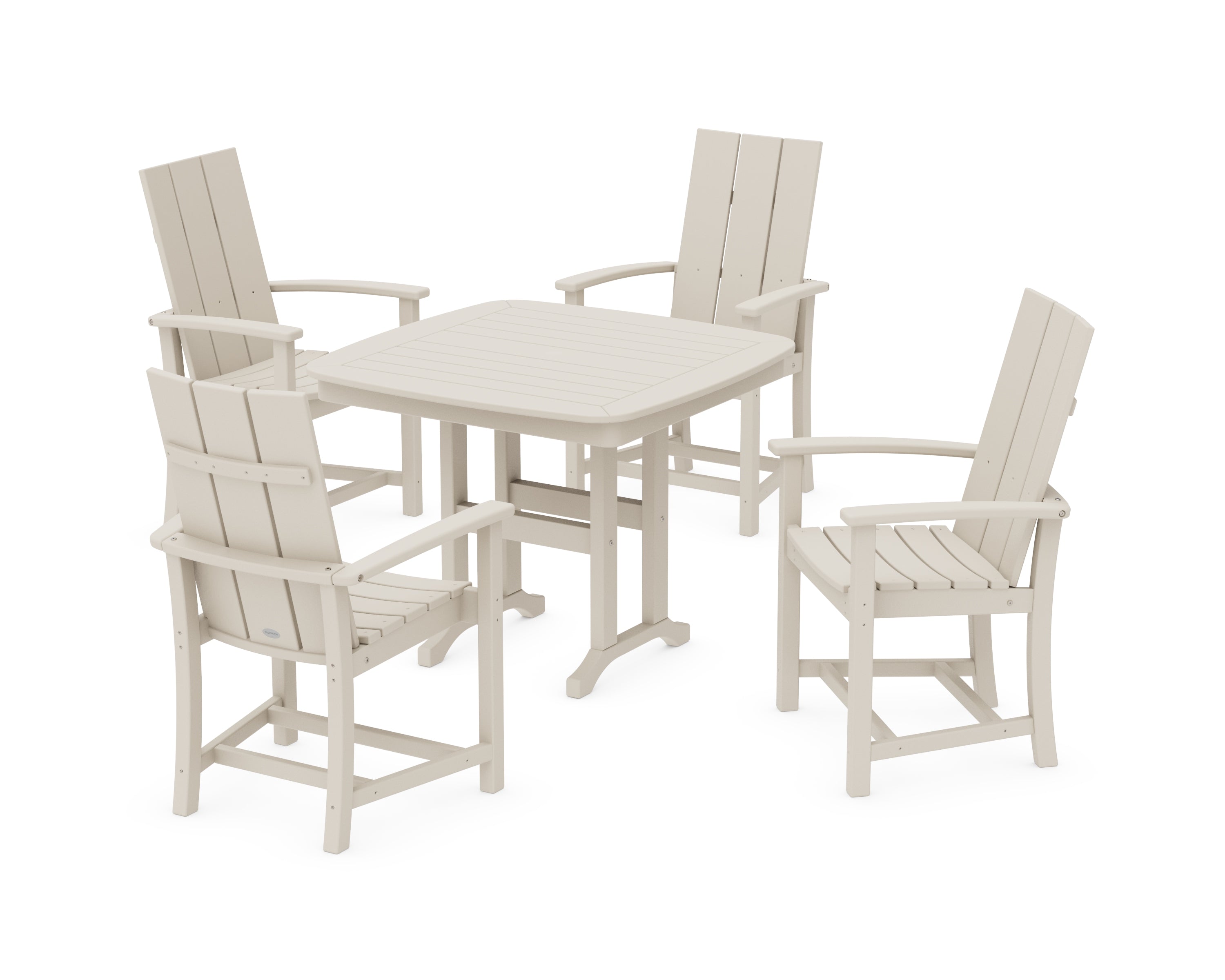 POLYWOOD Modern Adirondack 5-Piece Dining Set in Sand