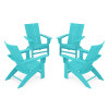 POLYWOOD® 4-Piece Modern Curveback Adirondack Conversation Set in Aruba