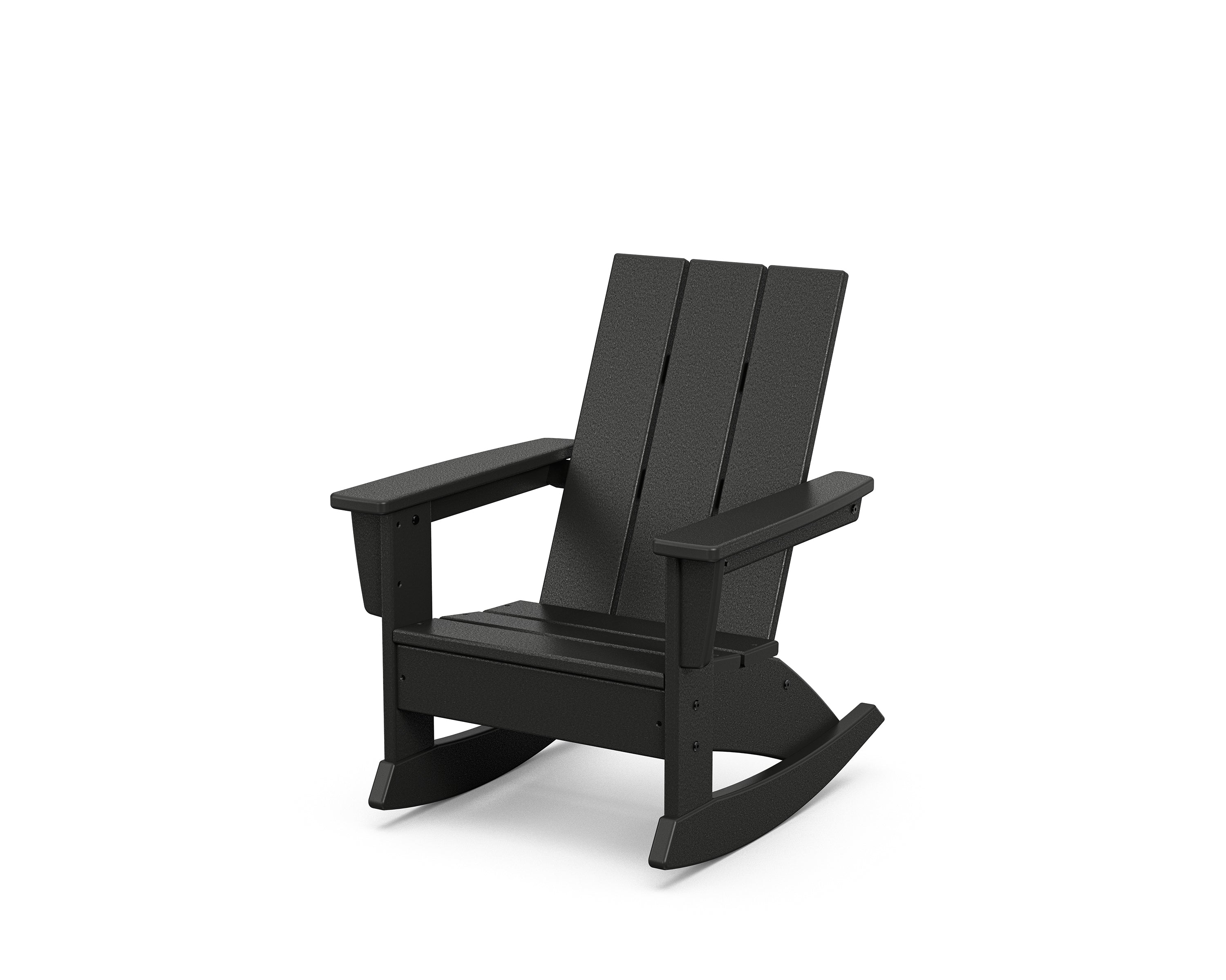 POLYWOOD Kids Modern Adirondack Rocking Chair in Black
