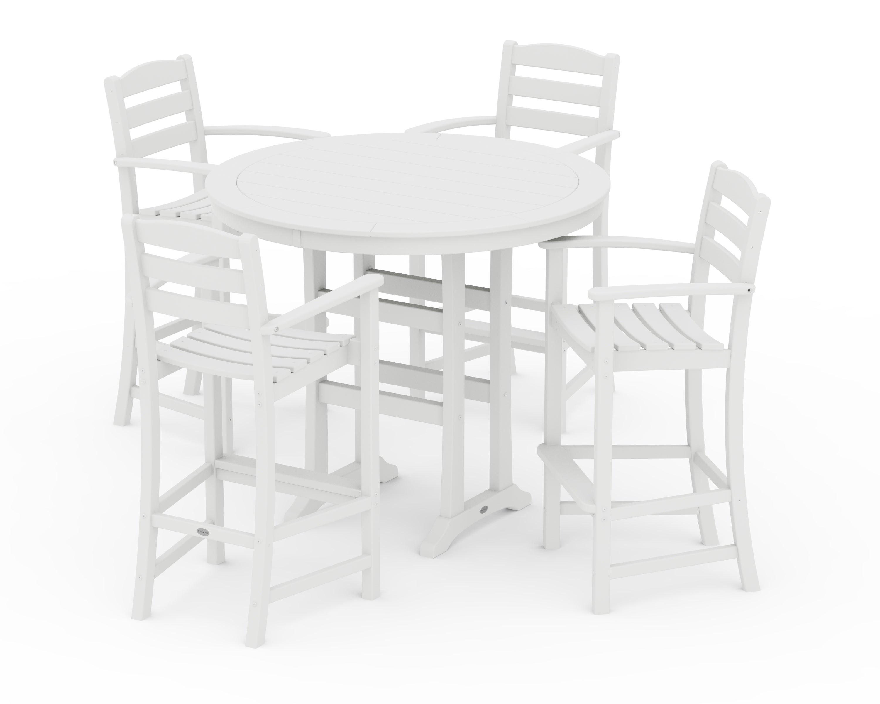 POLYWOOD La Casa Café 5-Piece Bar Dining Set in White