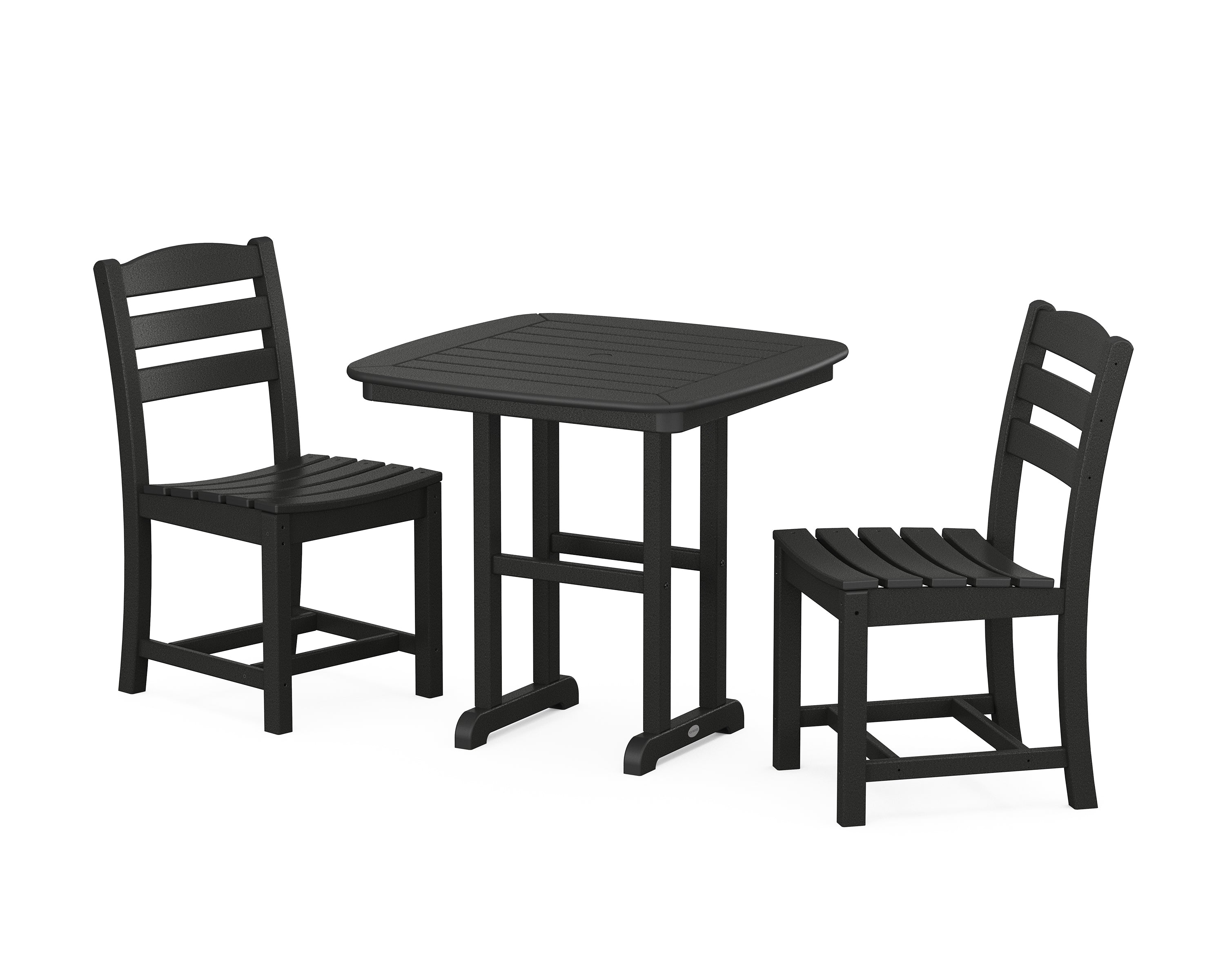 POLYWOOD La Casa Café Side Chair 3-Piece Dining Set in Black