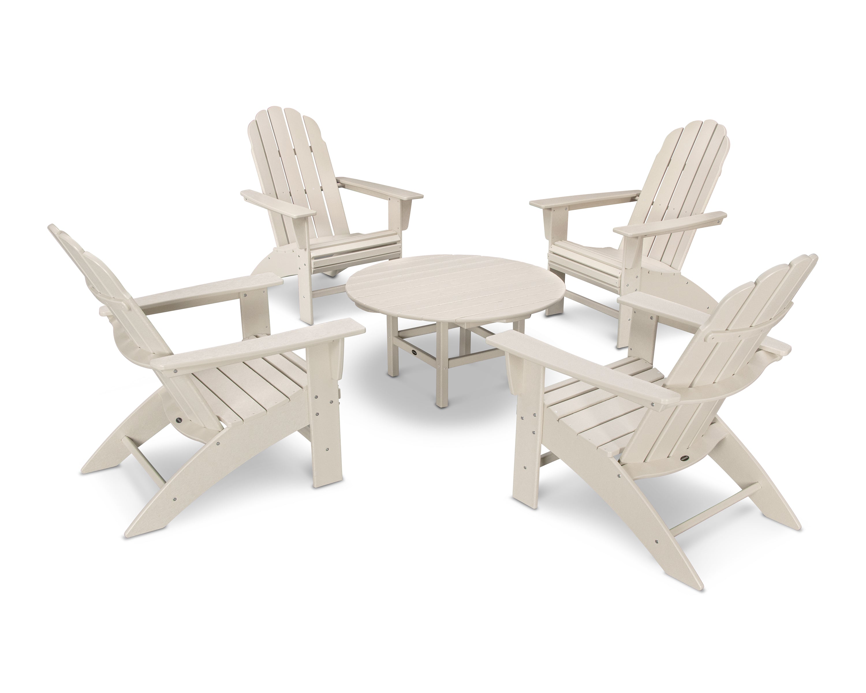 POLYWOOD® Vineyard 5-Piece Oversized Adirondack Set in Sand