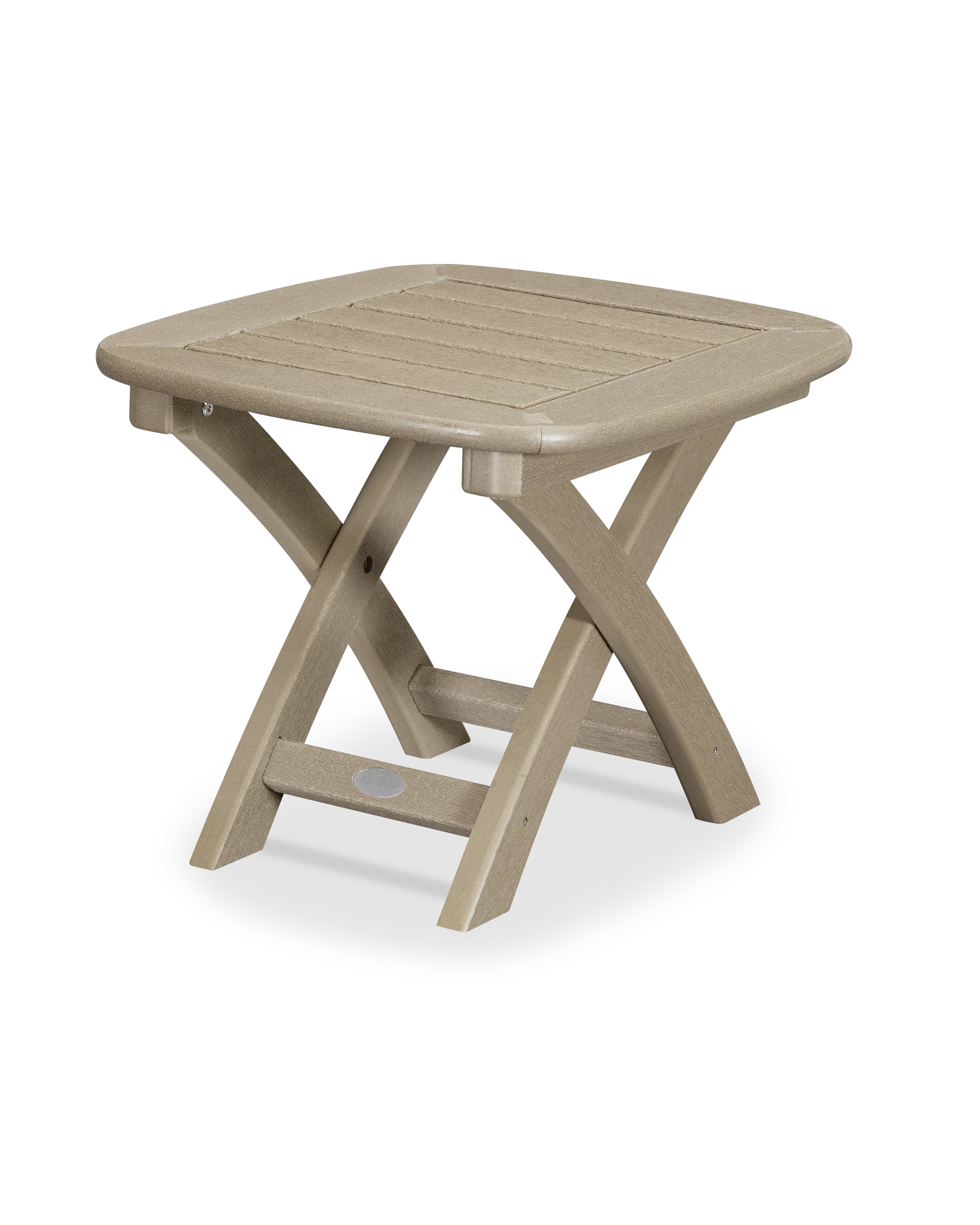POLYWOOD Nautical 21" x 18" Side Table in Vintage Sahara