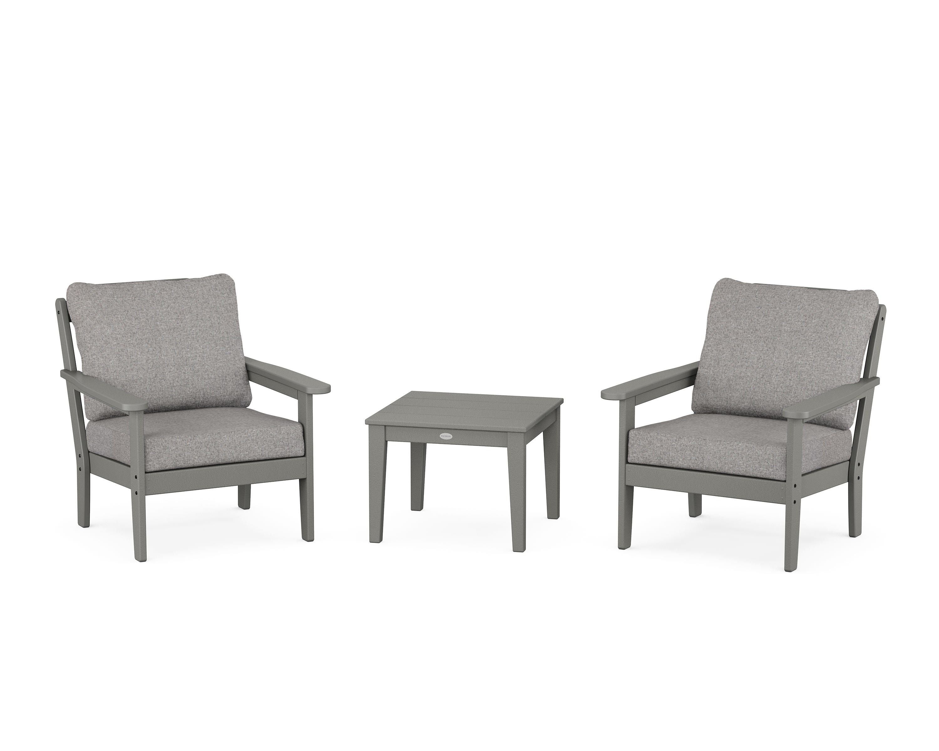 Country Living Cottage 3-Piece Deep Seating Set in Slate Grey / Grey Mist