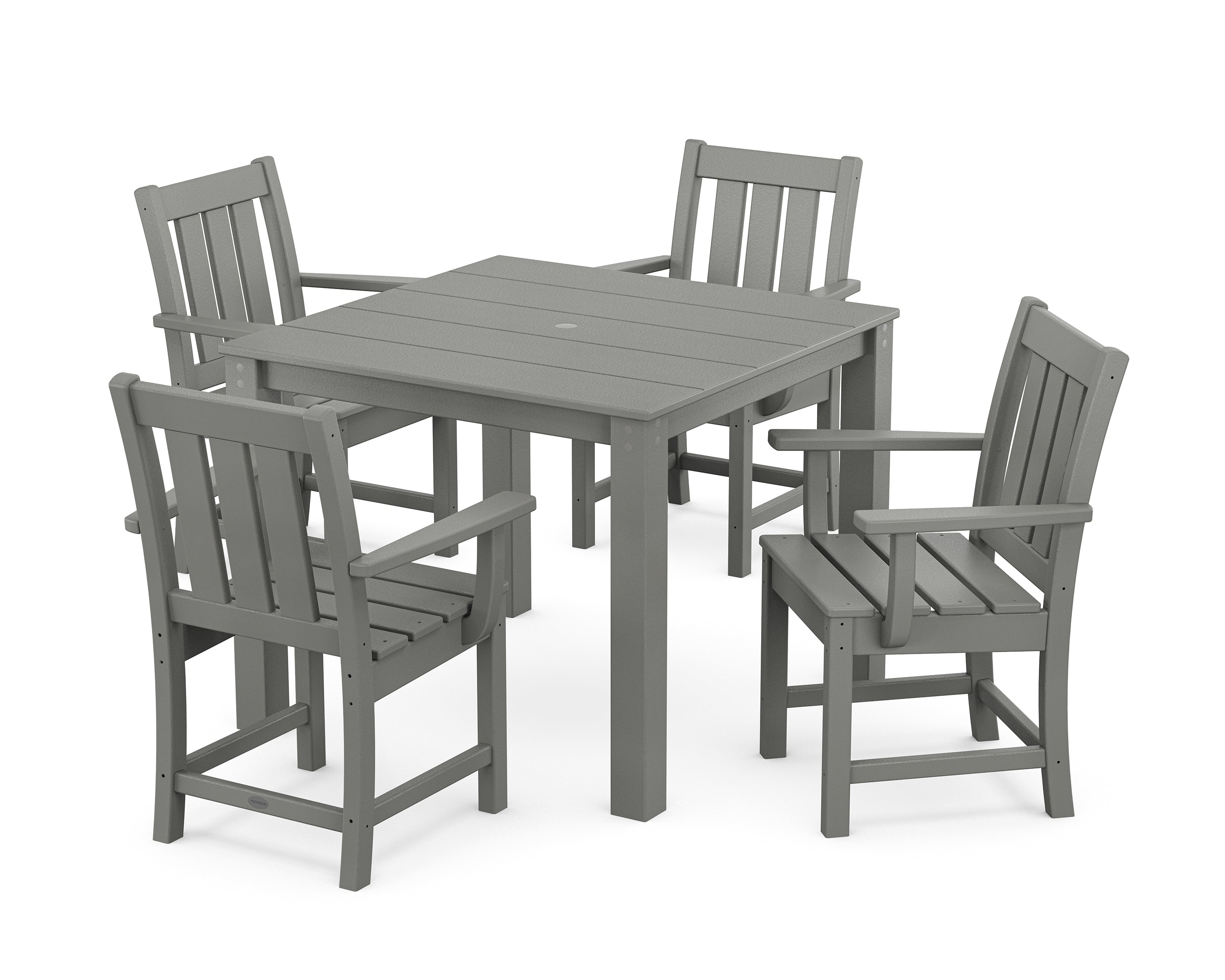 POLYWOOD Oxford 5-Piece Parsons Dining Set in Slate Grey