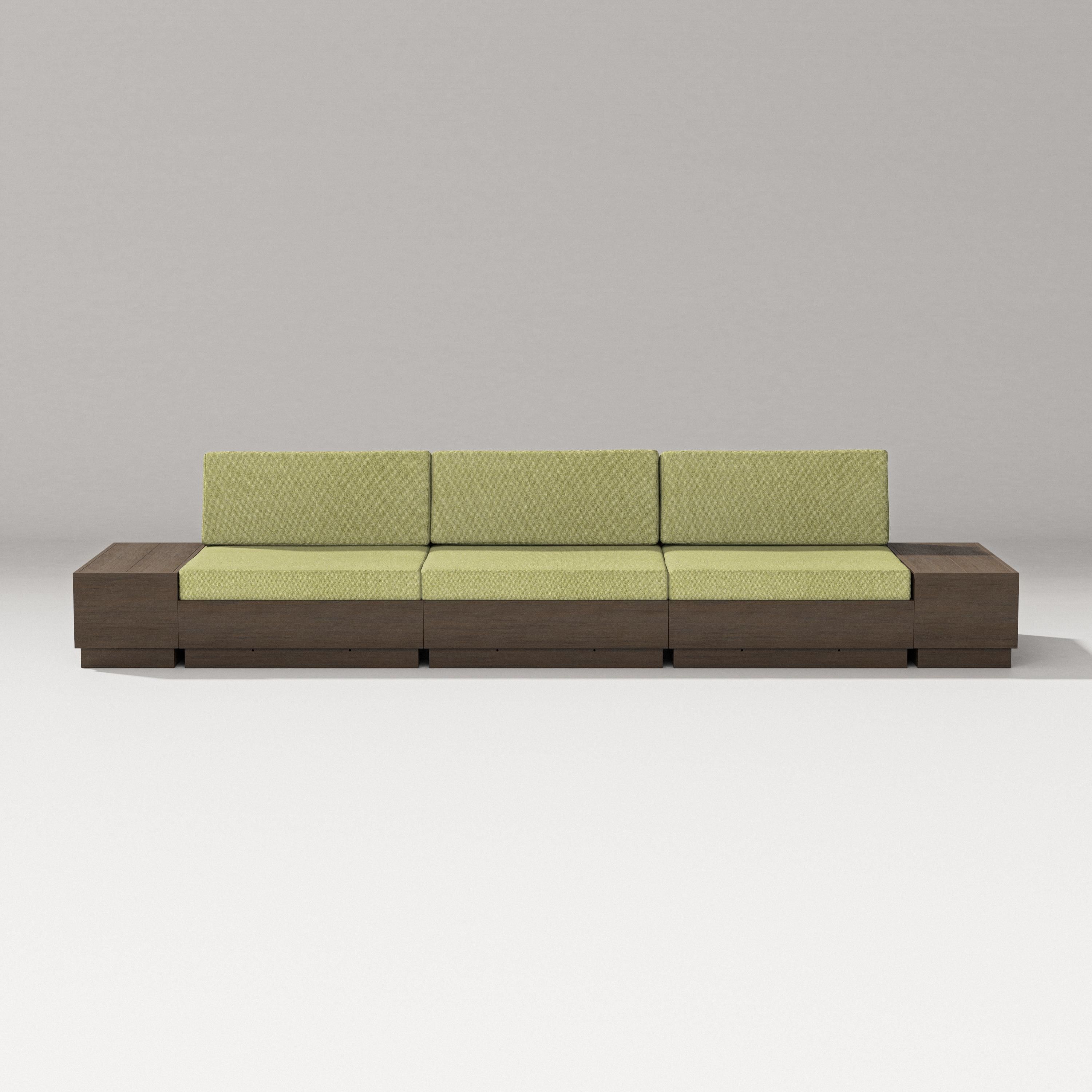 PW Designer Series Elevate Straight Sectional in Kona / Chartreuse Boucle
