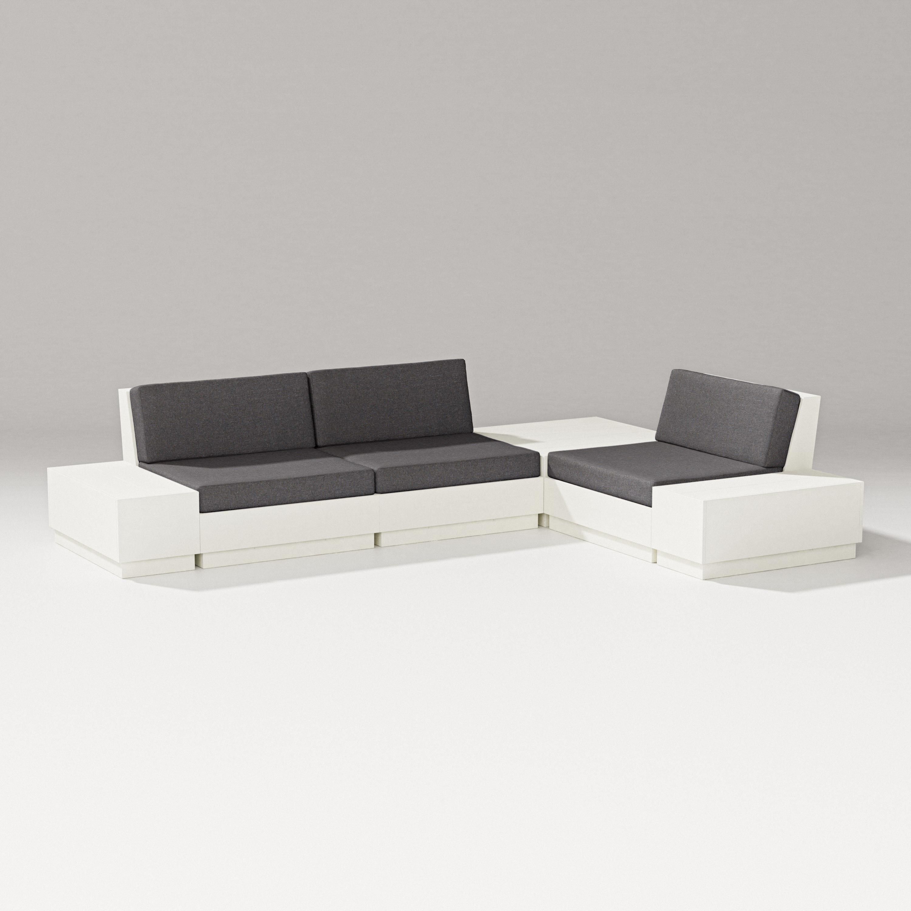 PW Designer Series Elevate 6-Piece Corner Sectional in Vintage White / Ash Charcoal