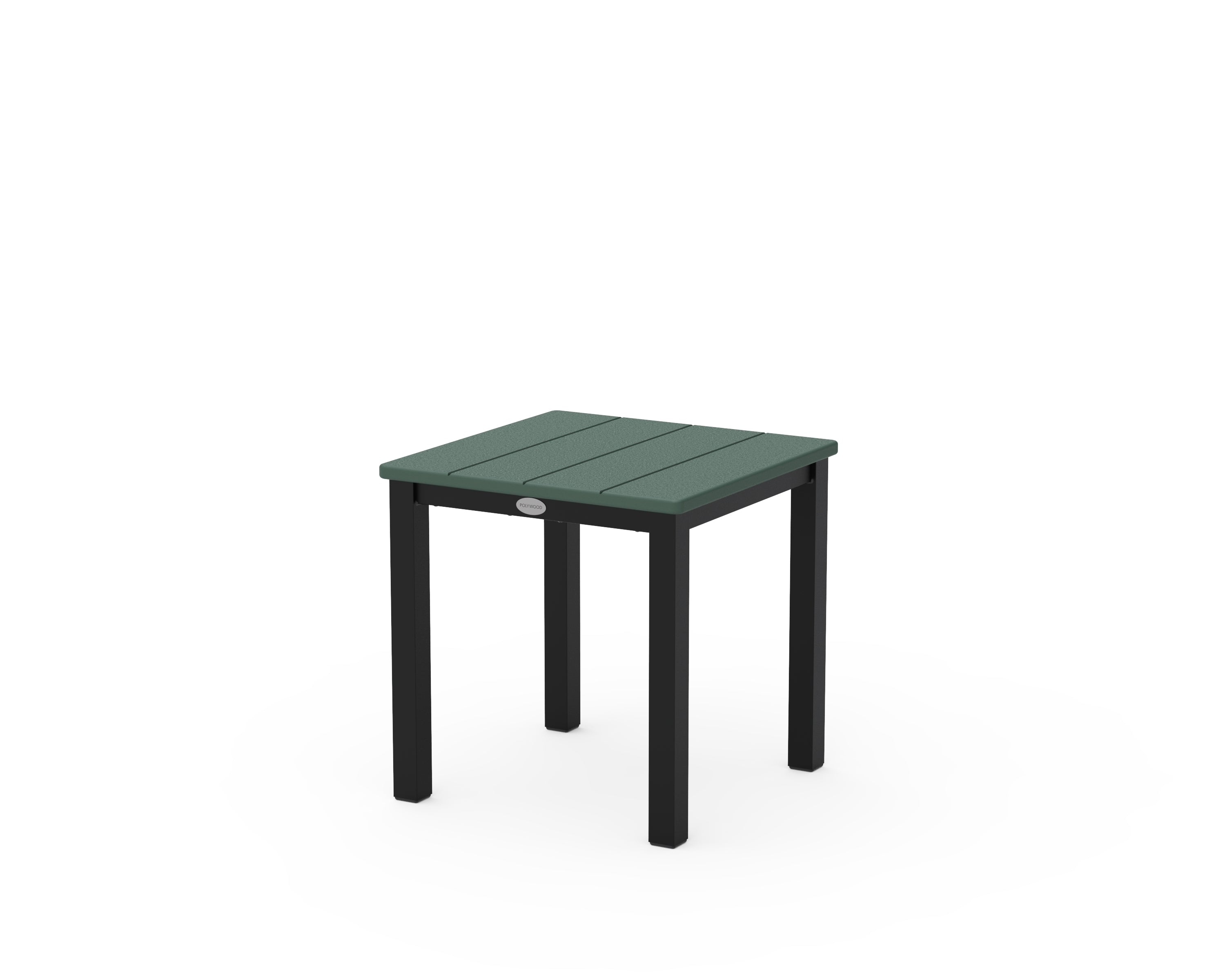 POLYWOOD Main Street 18" Side Table in Black / Green