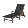 POLYWOOD Coastal Chaise with Wheels in Mahogany / Black Sling
