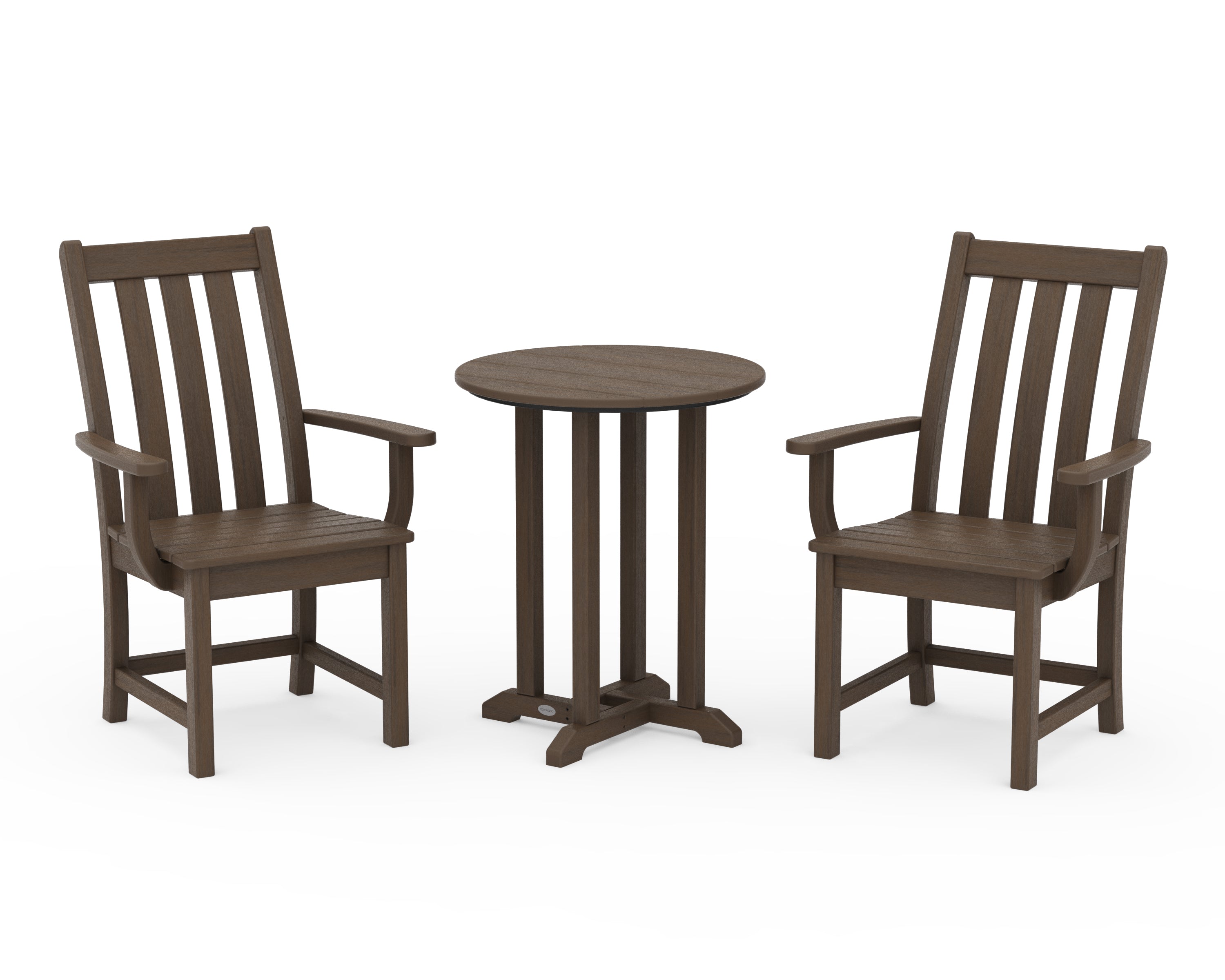 POLYWOOD Vineyard 3-Piece Round Bistro Dining Set in Kona