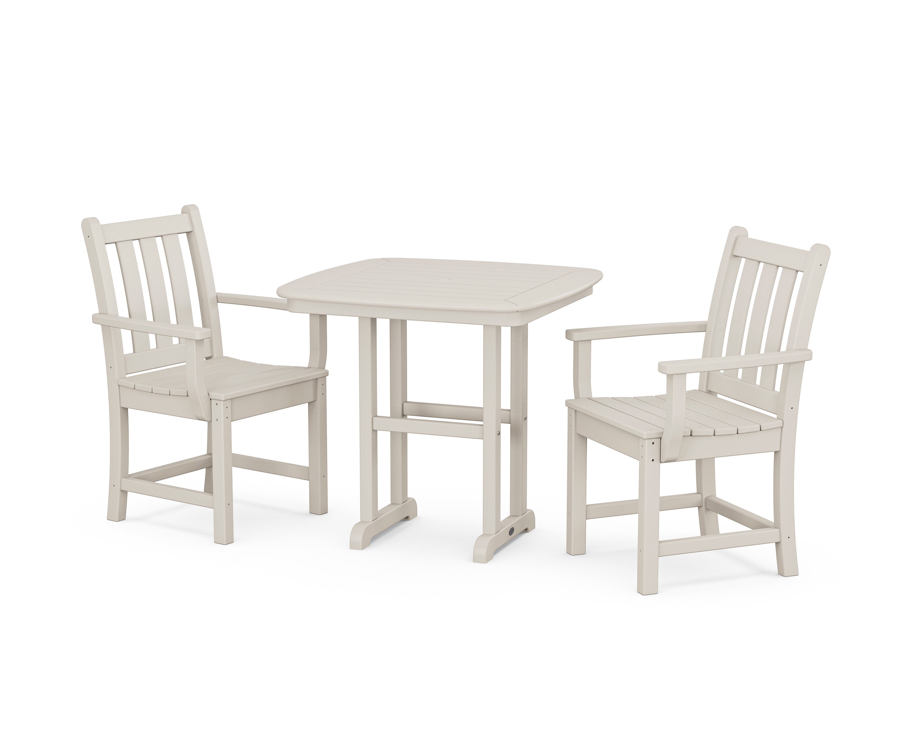 POLYWOOD Traditional Garden 3-Piece Dining Set in Sand