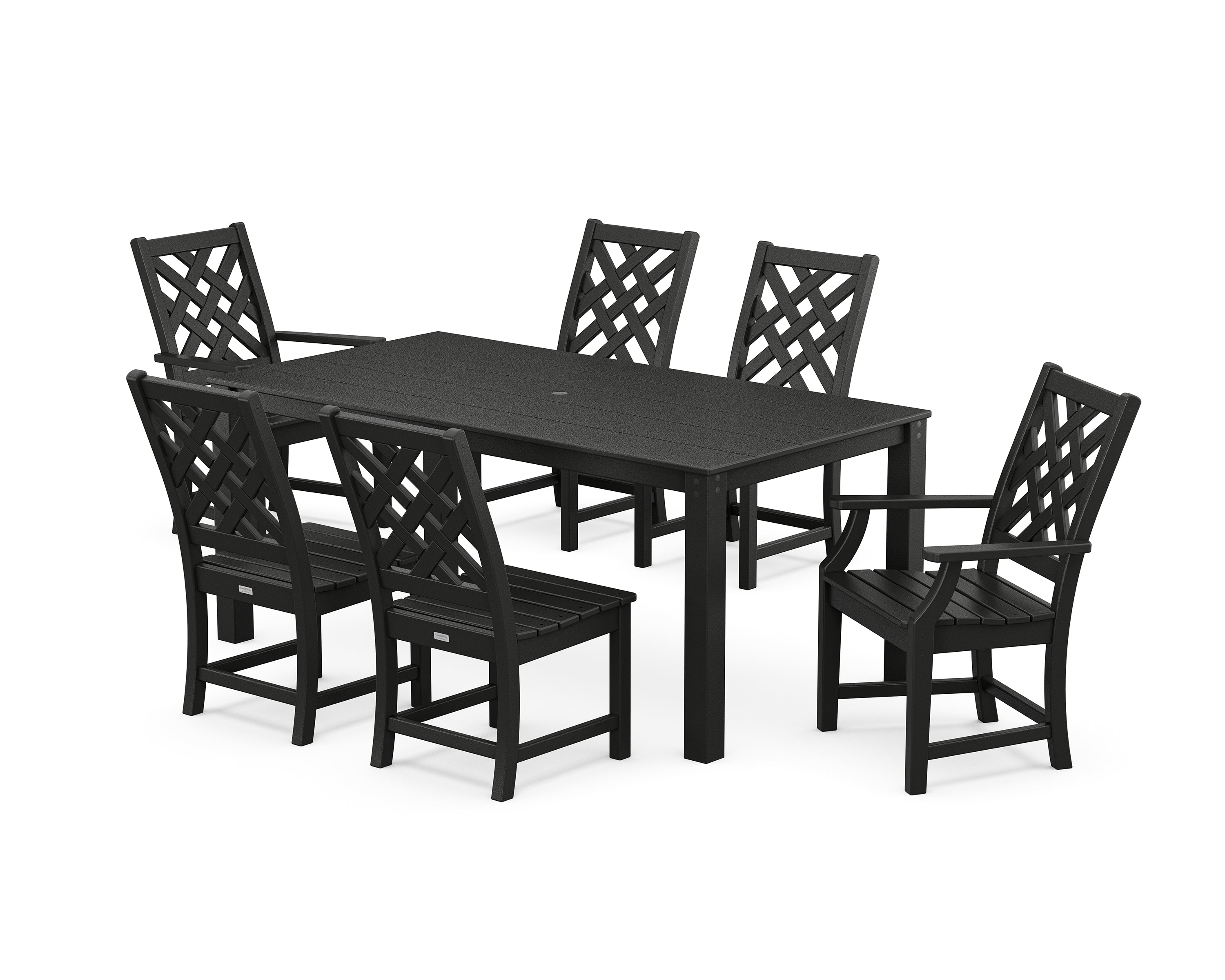 Country Living Wovendale 7-Piece Parsons Dining Set in Black