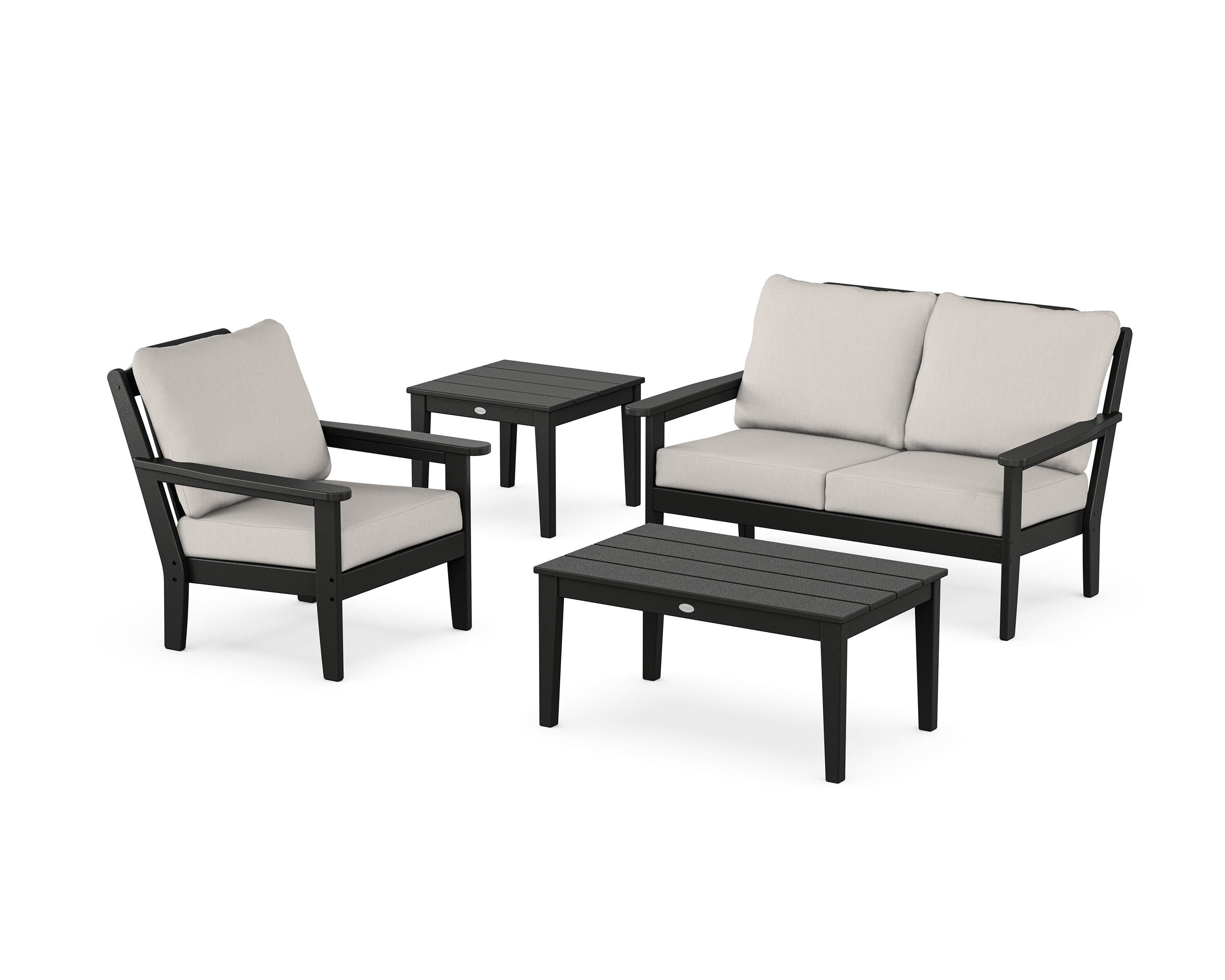 Country Living Wovendale 4-Piece Deep Seating Set in Black / Cast Ash