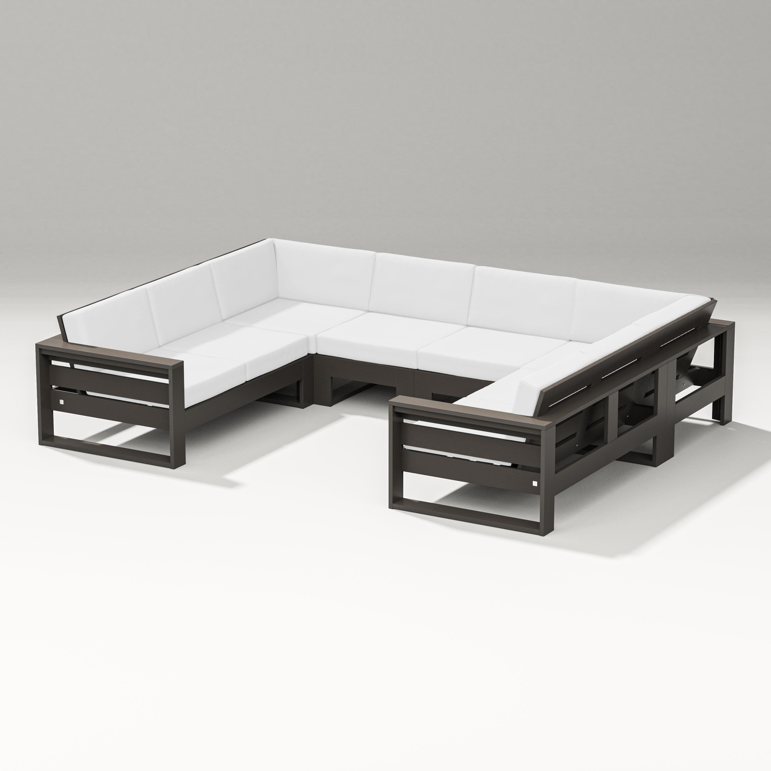 PW Designer Series Latitude U-Shaped Sectional in Vintage Coffee / Natural