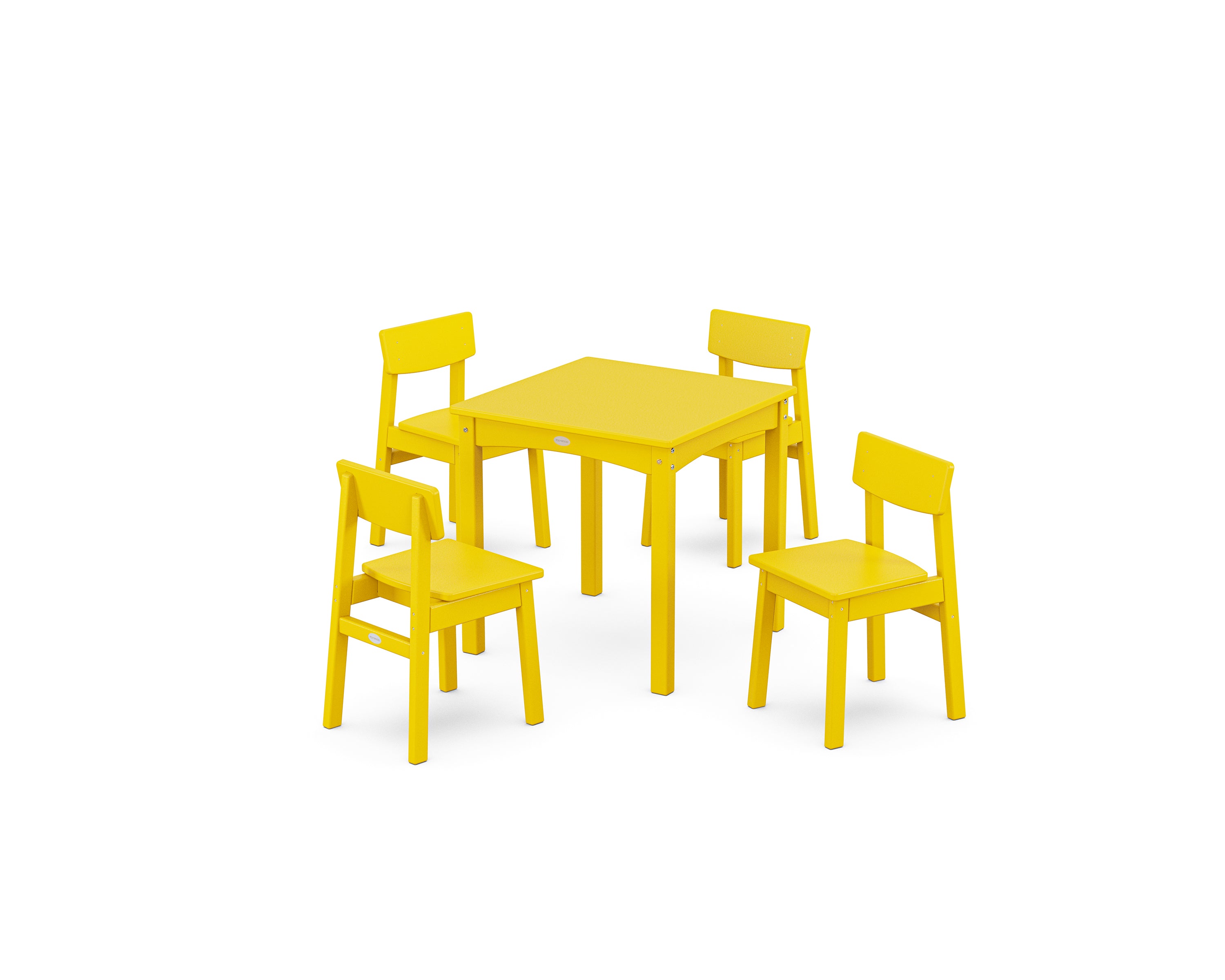 POLYWOOD Modern Studio Kids 5-Piece Dining Set in Lemon